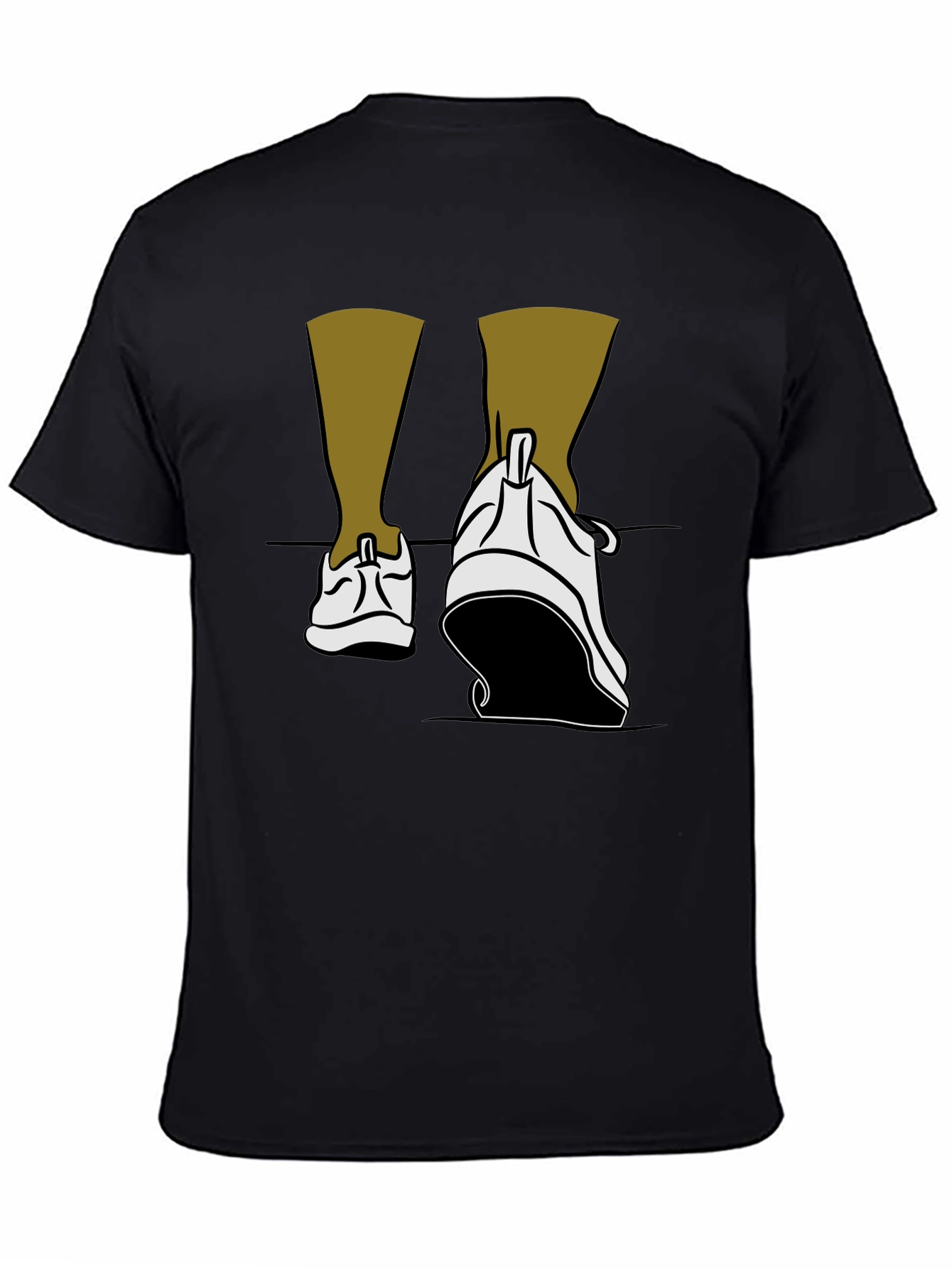 Walking Shoes Graphic Tee - Black Cotton Blend