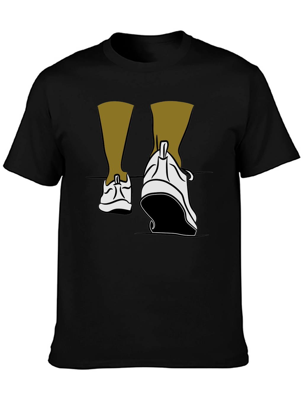 Walking Shoes Graphic Tee - Black Cotton Blend
