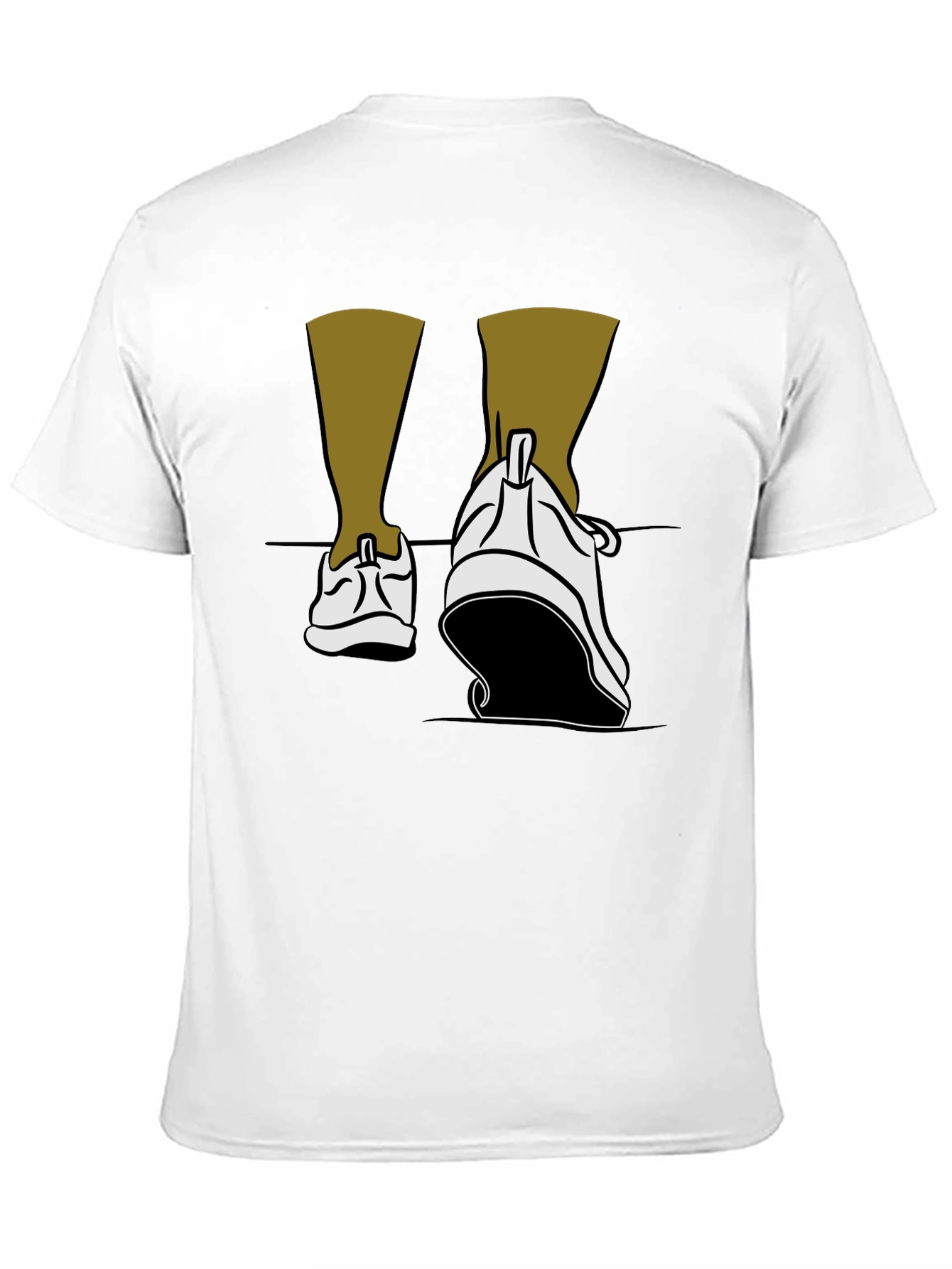 Walking Shoes Graphic Tee - Black Cotton Blend