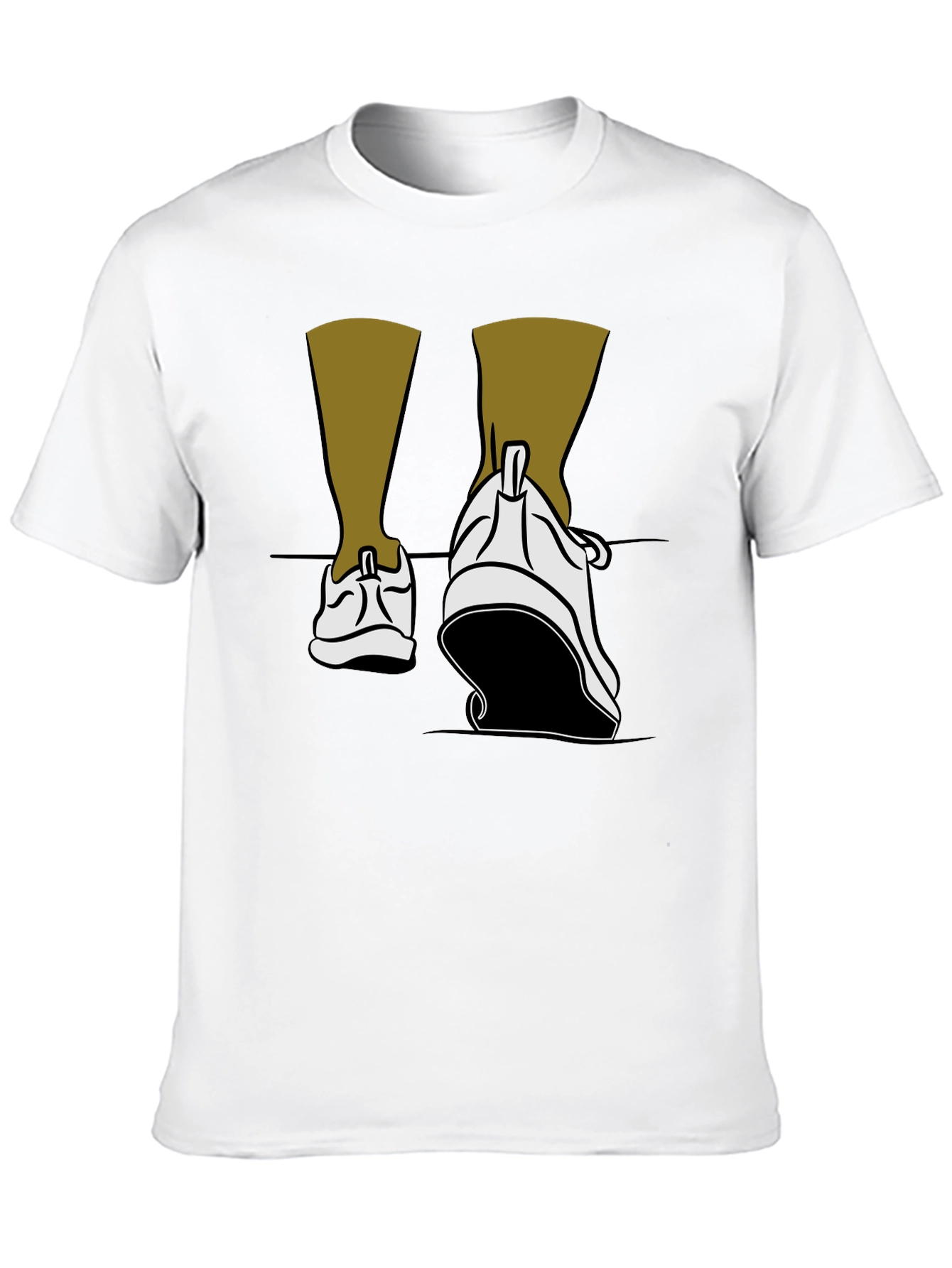 Walking Shoes Graphic Tee - Black Cotton Blend