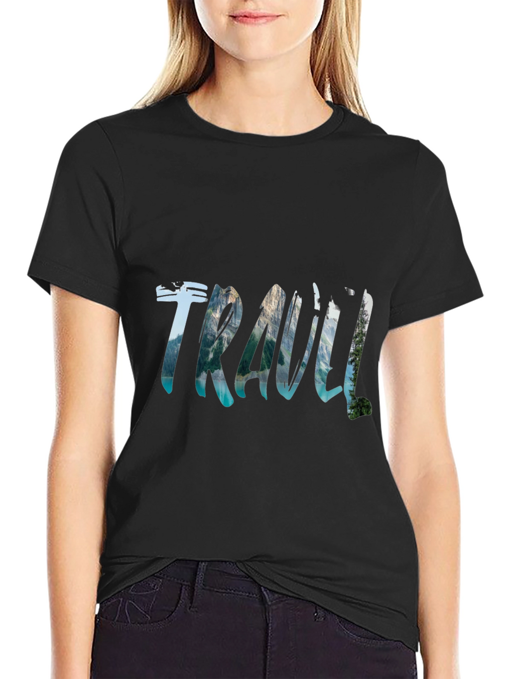 Travel Adventure Black Graphic T-Shirt