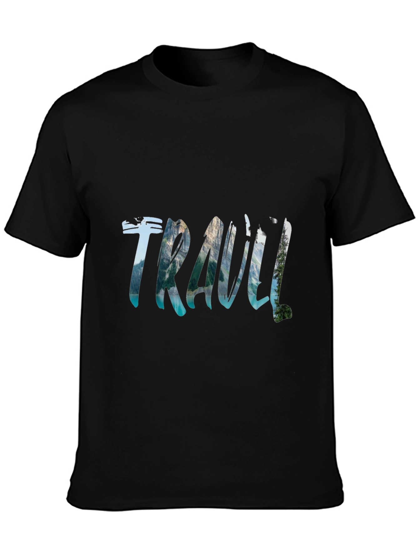 Travel Adventure Black Graphic T-Shirt