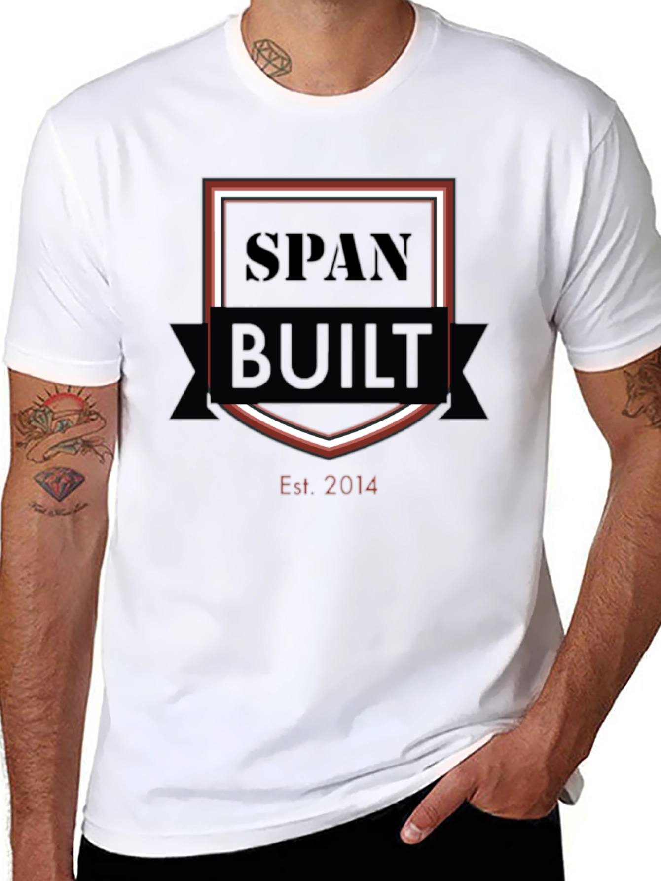 SpanBuilt Est. 2014 Black Graphic T-Shirt