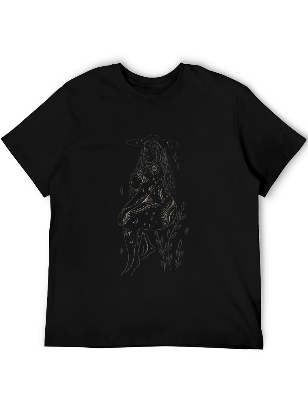 Celestial Woman Graphic Black Tee