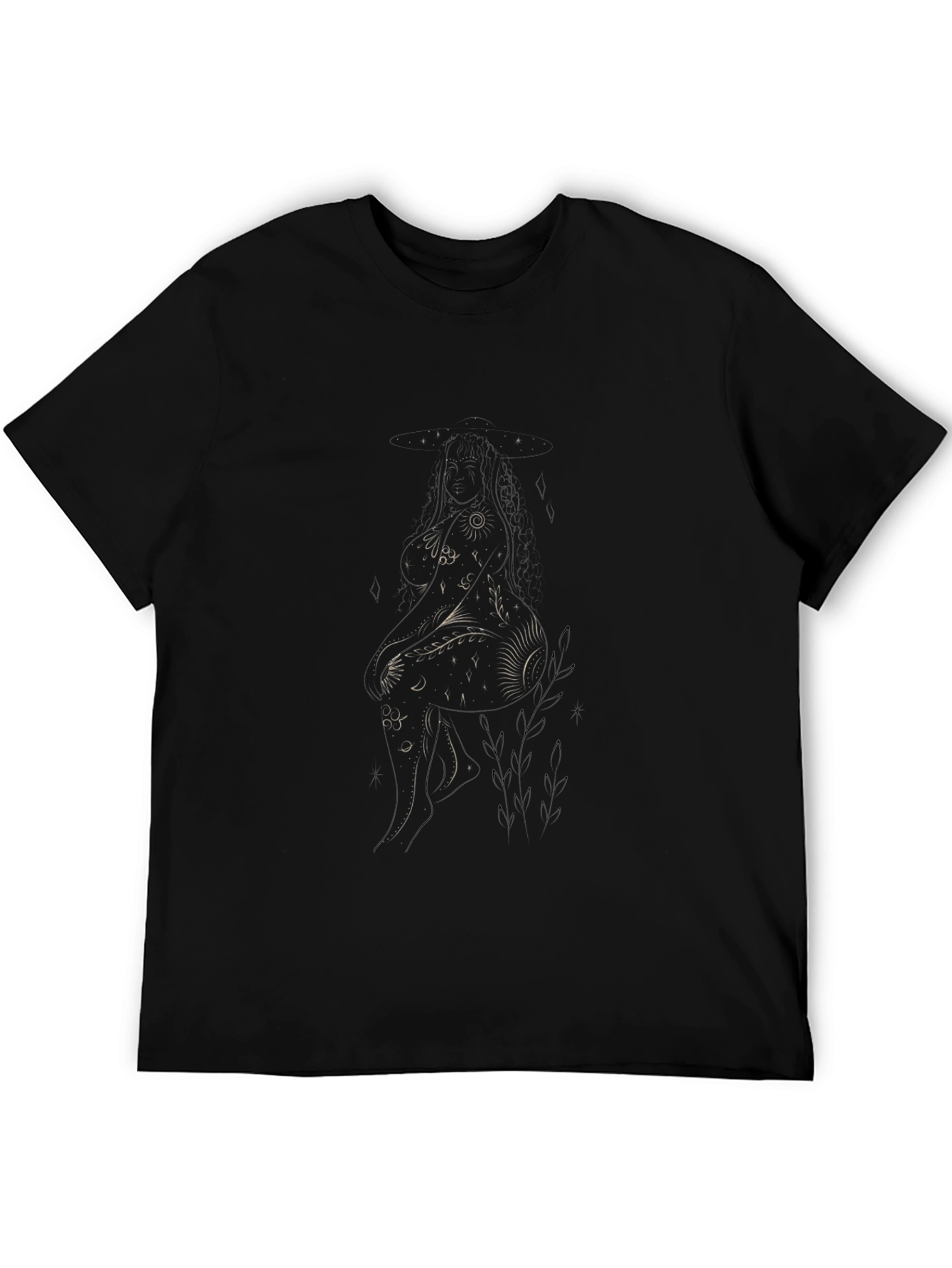 Celestial Woman Graphic Black Tee