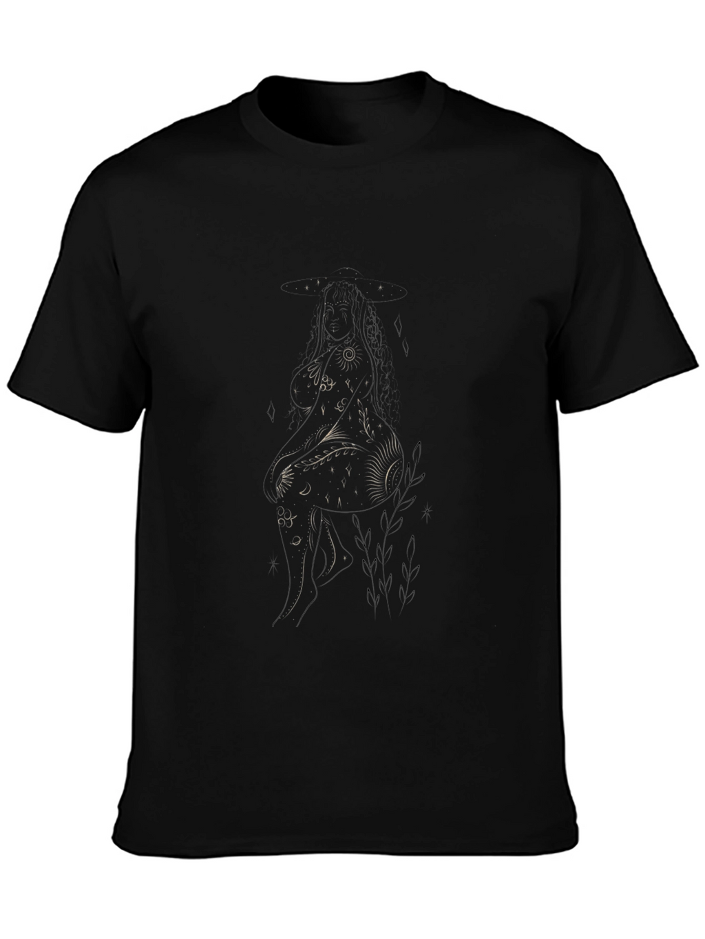 Celestial Woman Graphic Black Tee