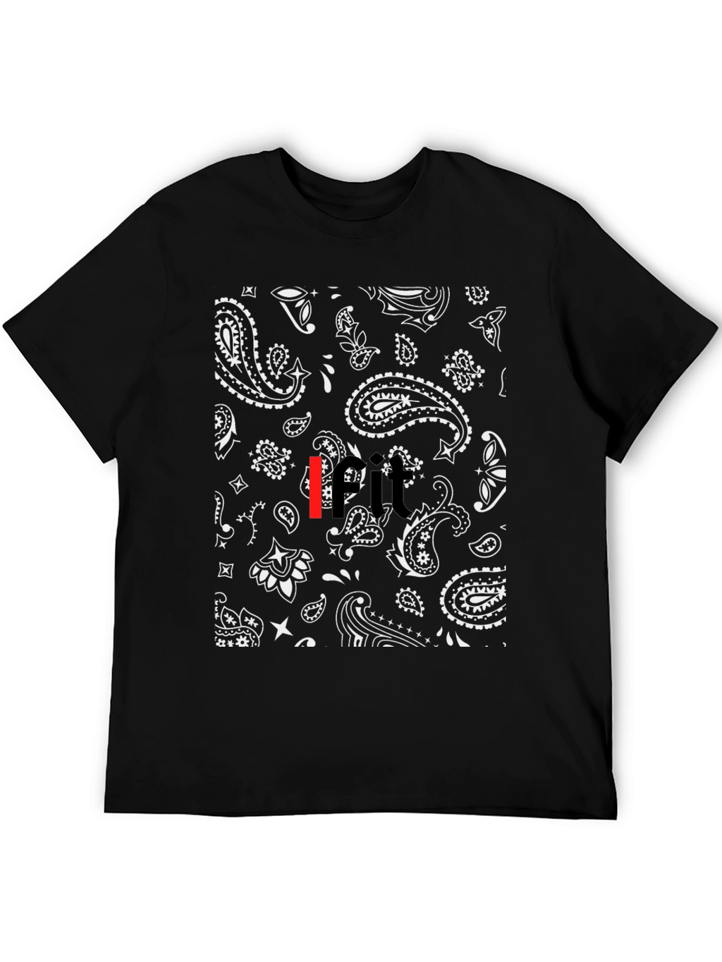 Black Bandana Paisley Print Mens T-Shirt