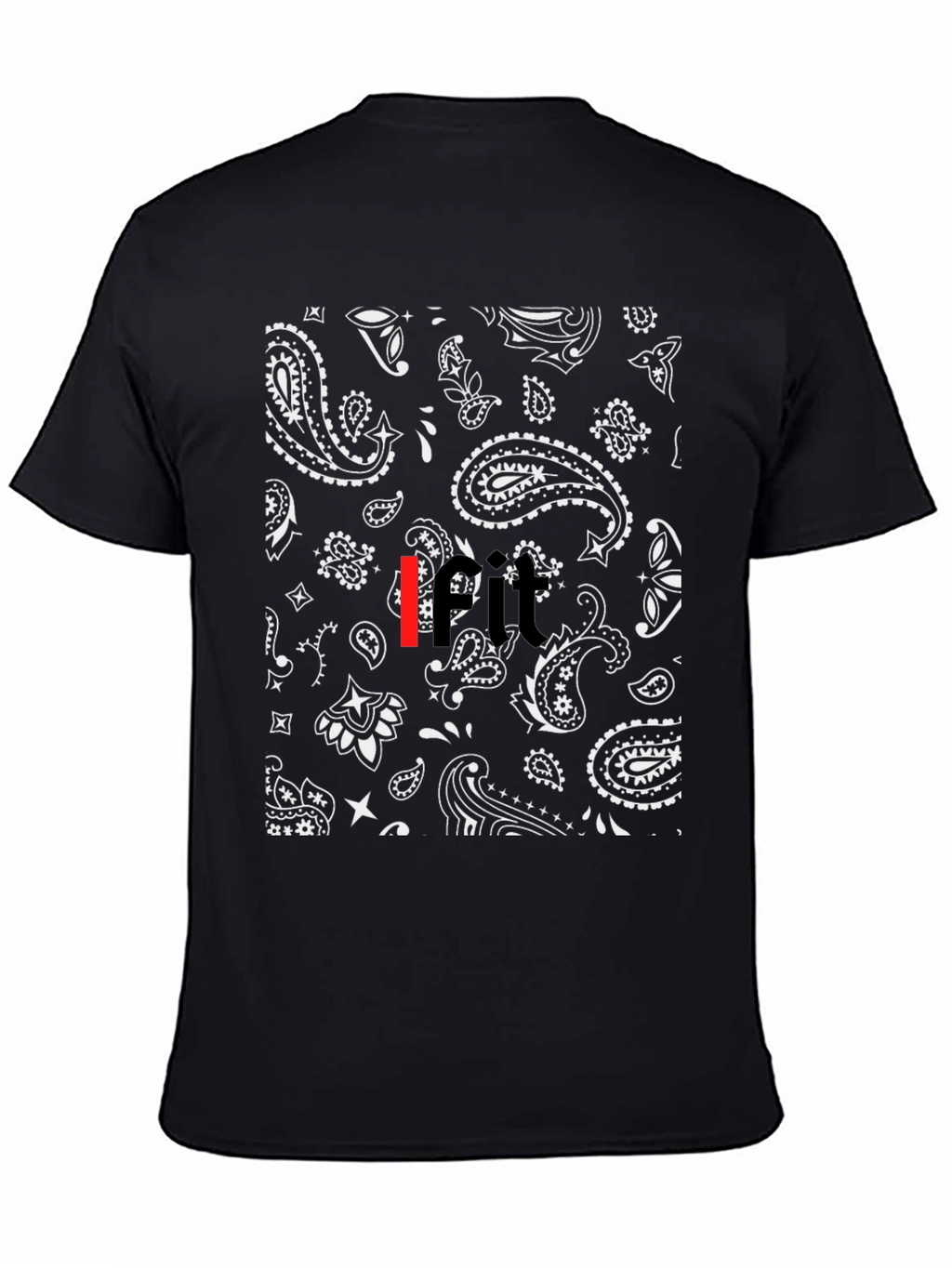 Black Bandana Paisley Print Mens T-Shirt