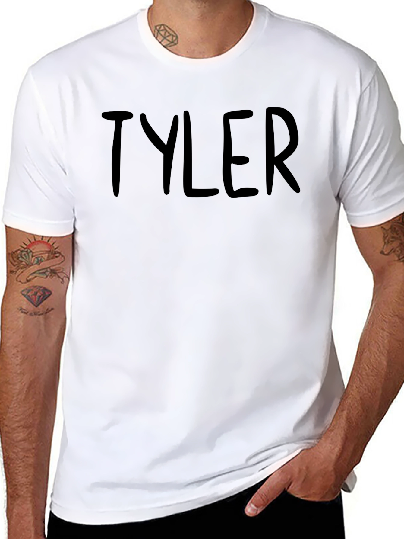 Personalized Tyler Black Graphic Tee