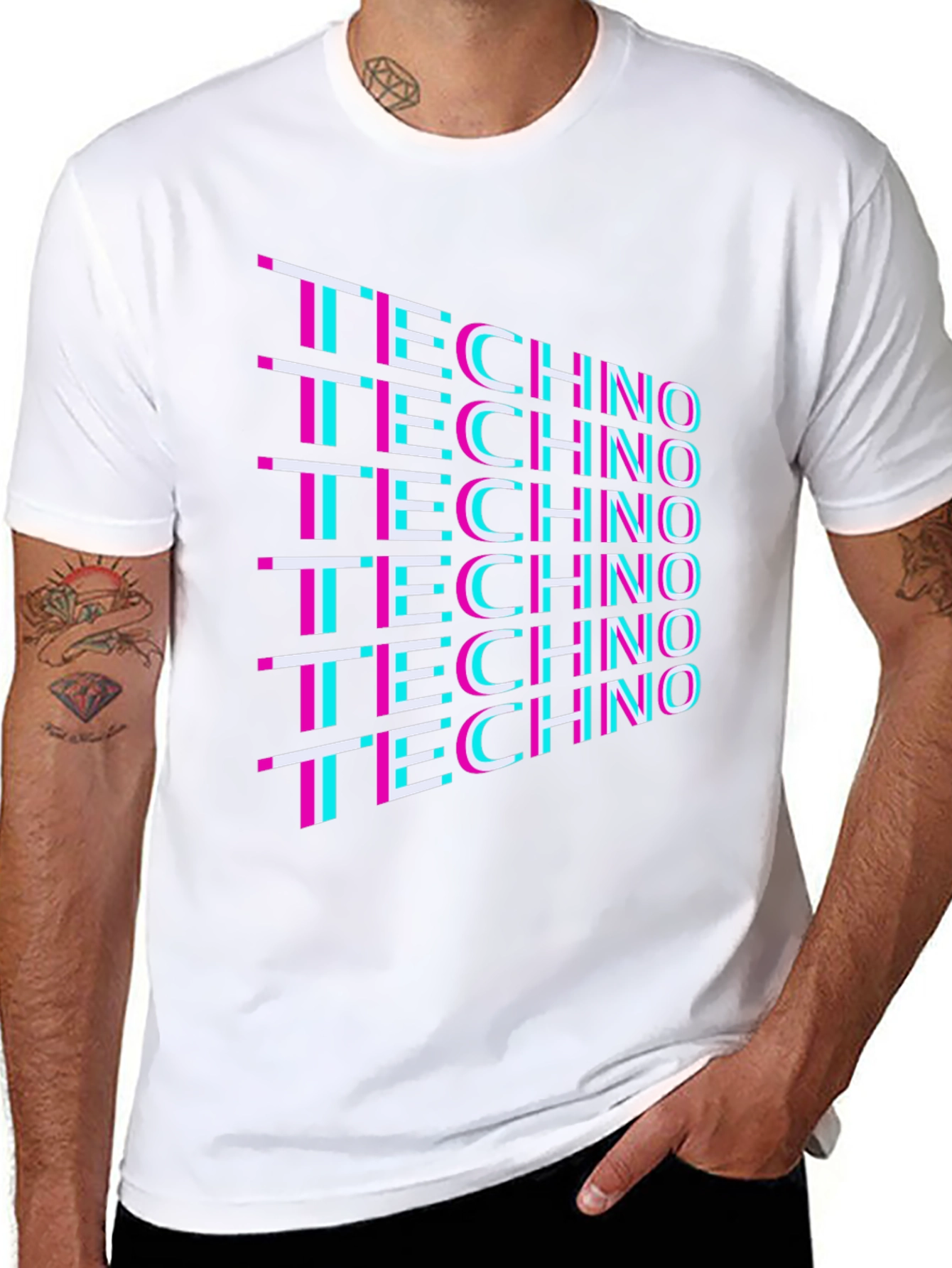 Retro Techno T-Shirt - Black