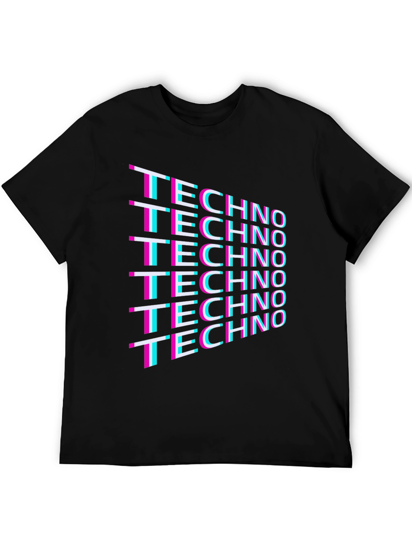Retro Techno T-Shirt - Black
