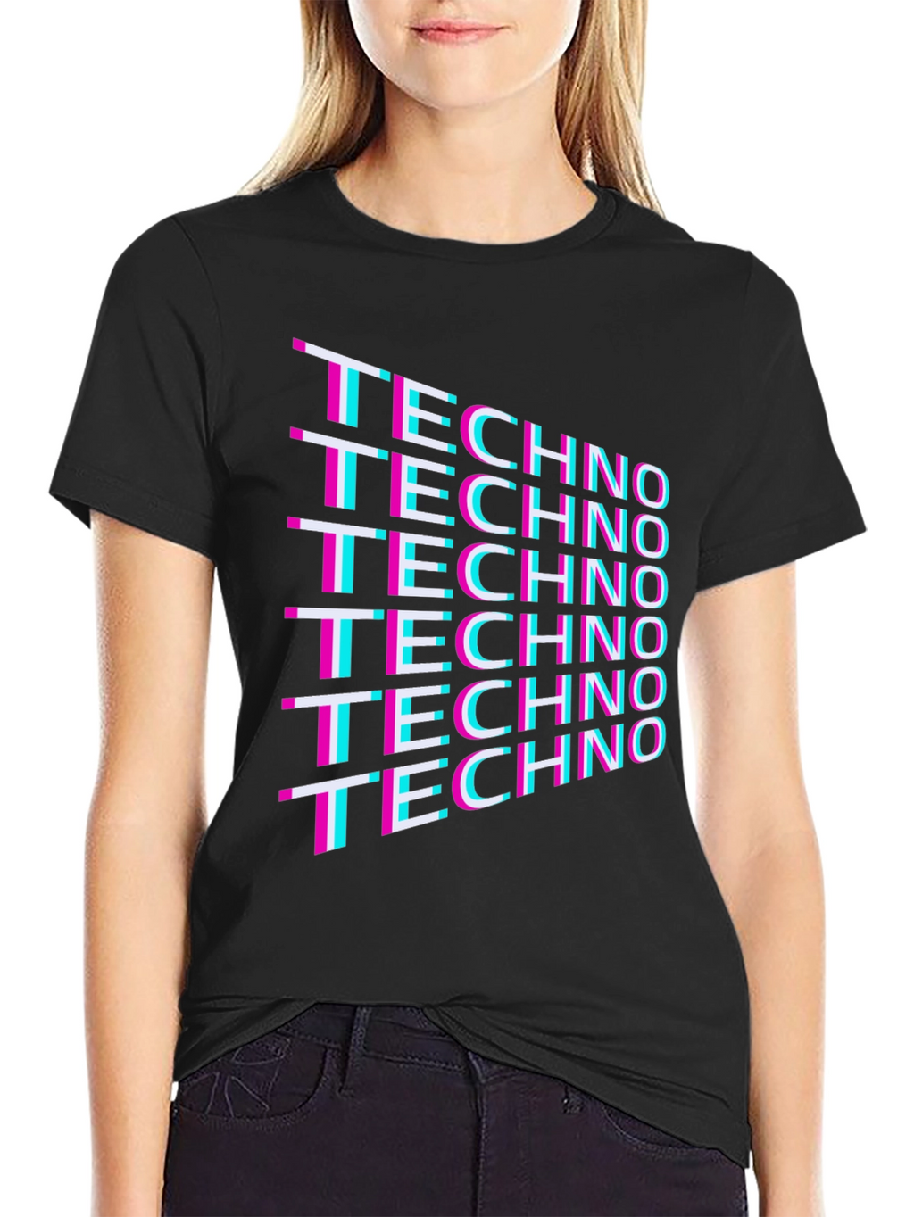 Retro Techno T-Shirt - Black