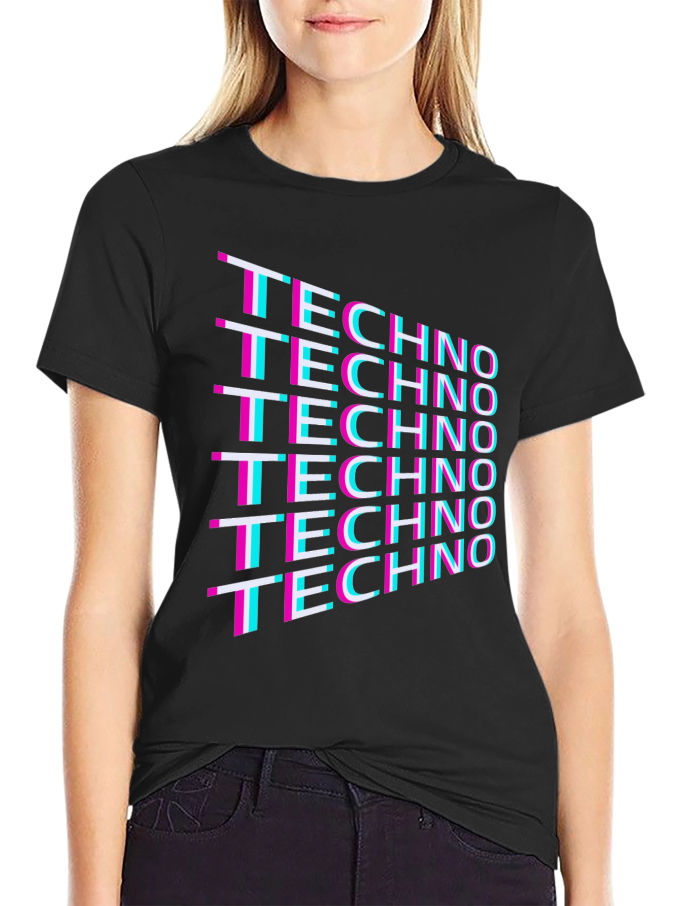 Retro Techno T-Shirt - Black