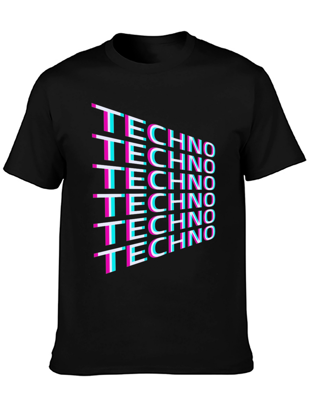 Retro Techno T-Shirt - Black