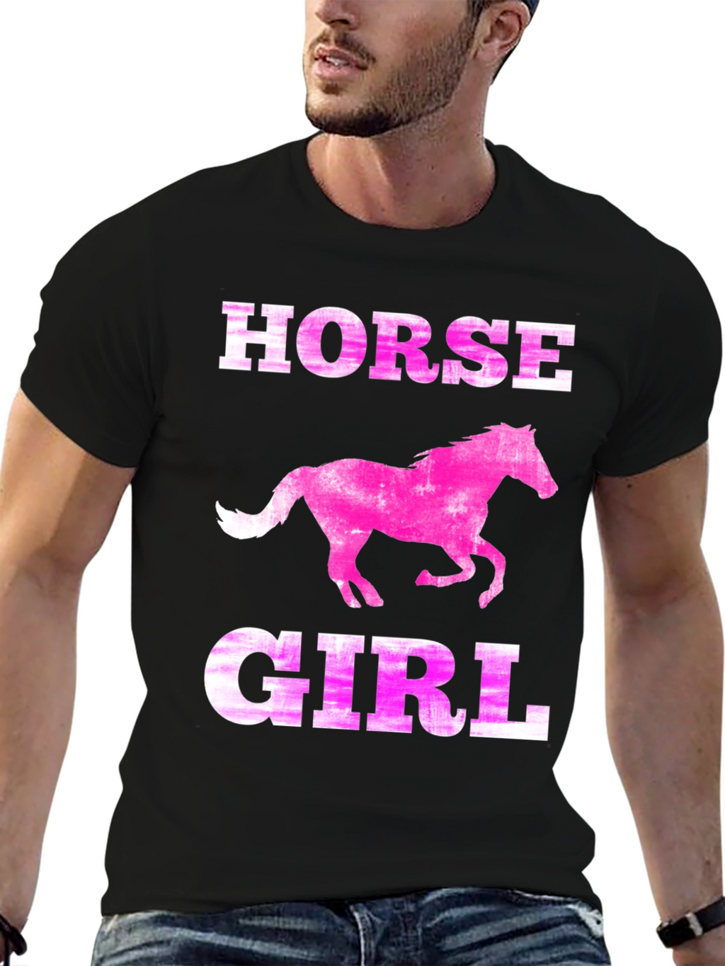 Horse Girl Tee - Pink Horse Graphic