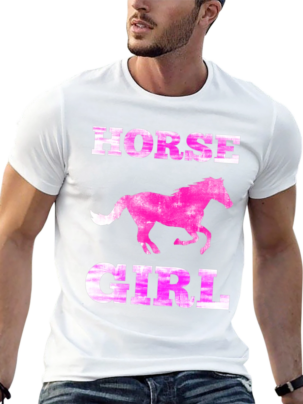 Horse Girl Tee - Pink Horse Graphic