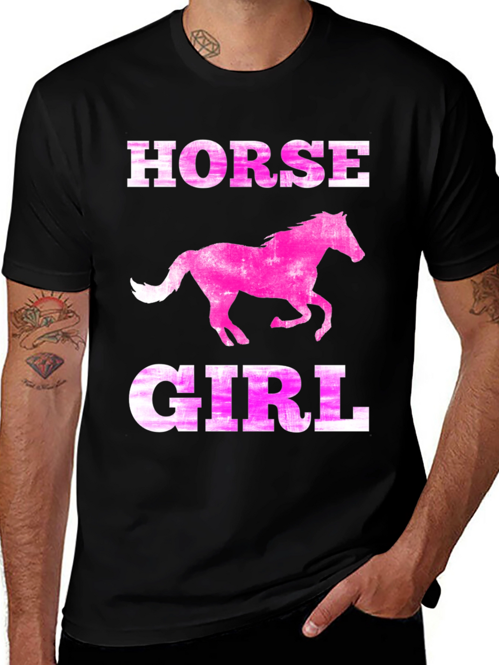 Horse Girl Tee - Pink Horse Graphic