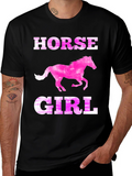 Horse Girl Tee - Pink Horse Graphic