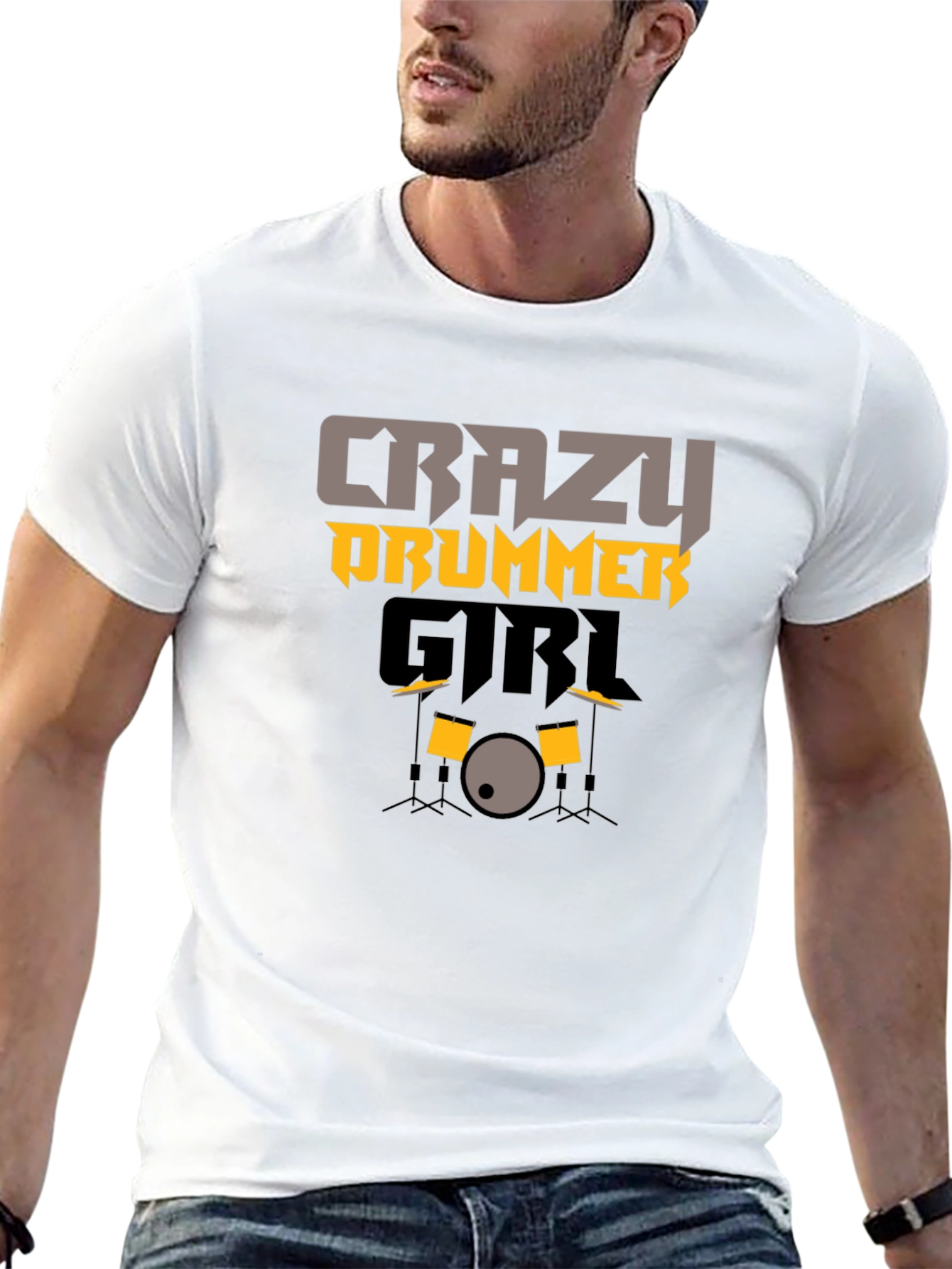 Crazy Drummer Girl Graphic Tee