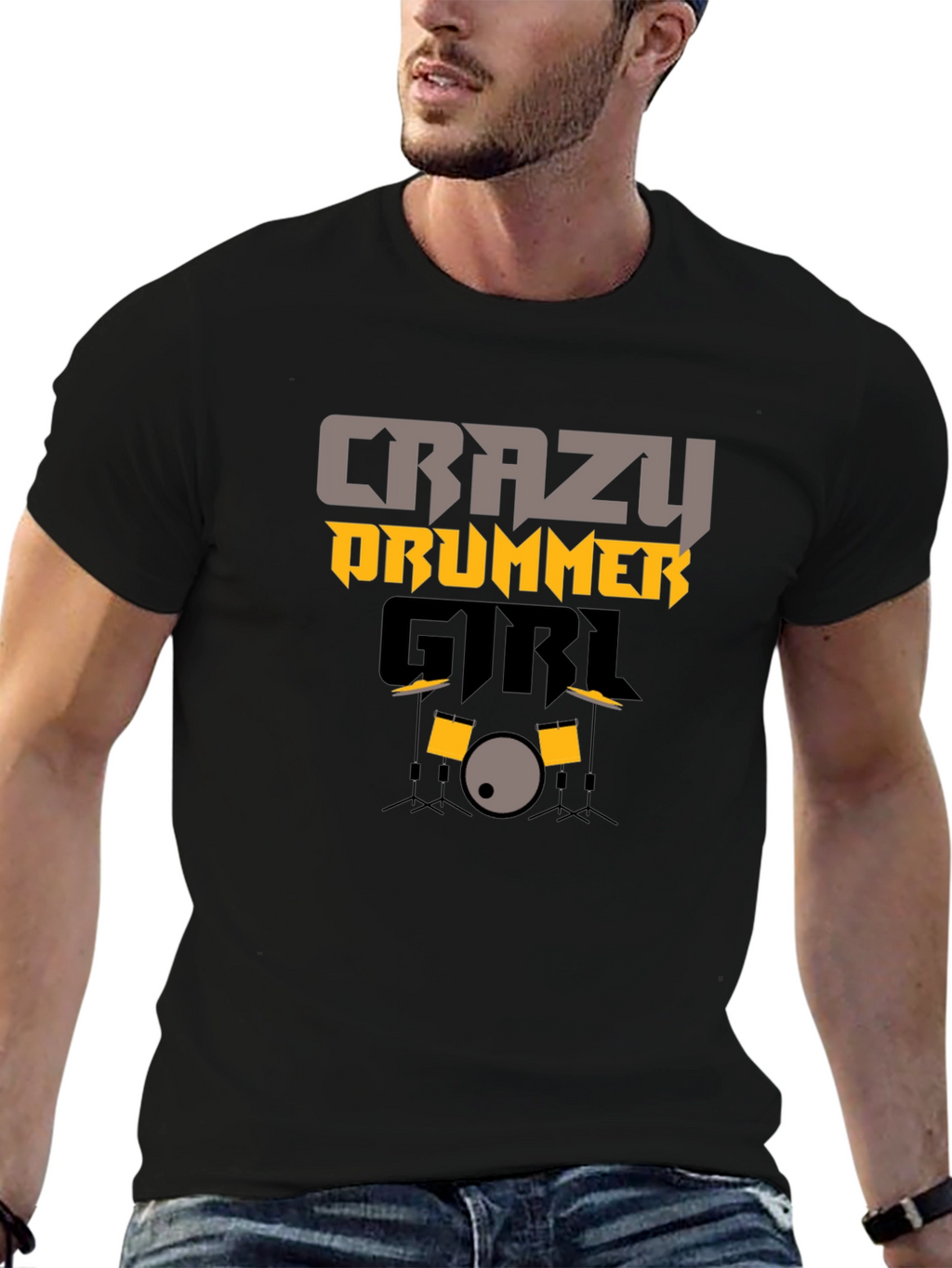 Crazy Drummer Girl Graphic Tee