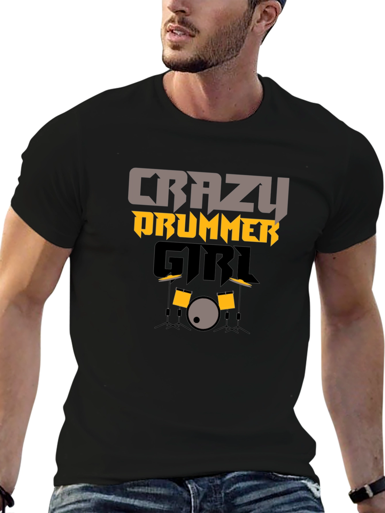 Crazy Drummer Girl Graphic Tee