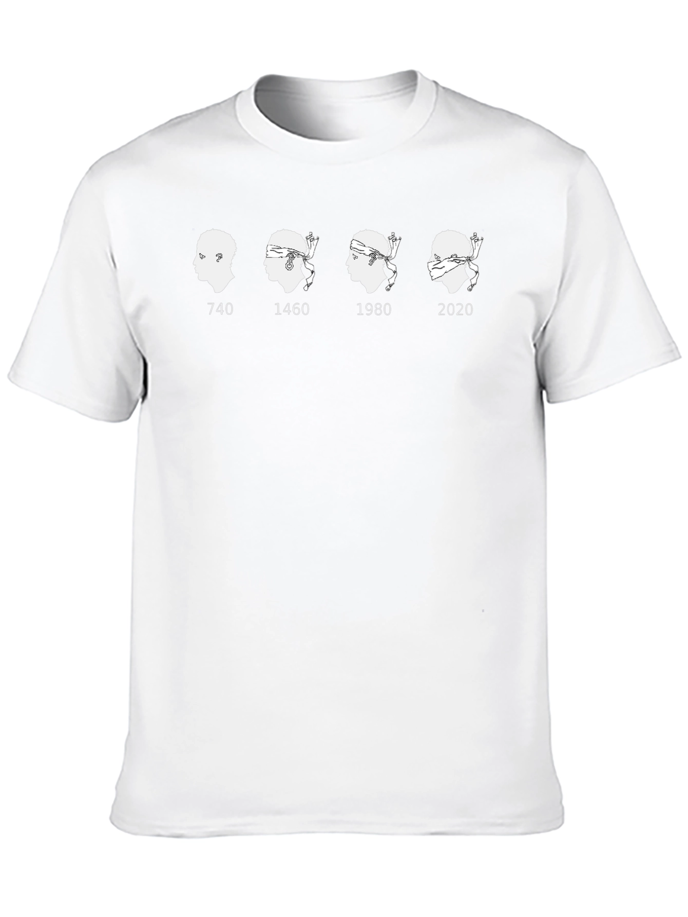 Evolution T-Shirt: Corsica Heads Through Time