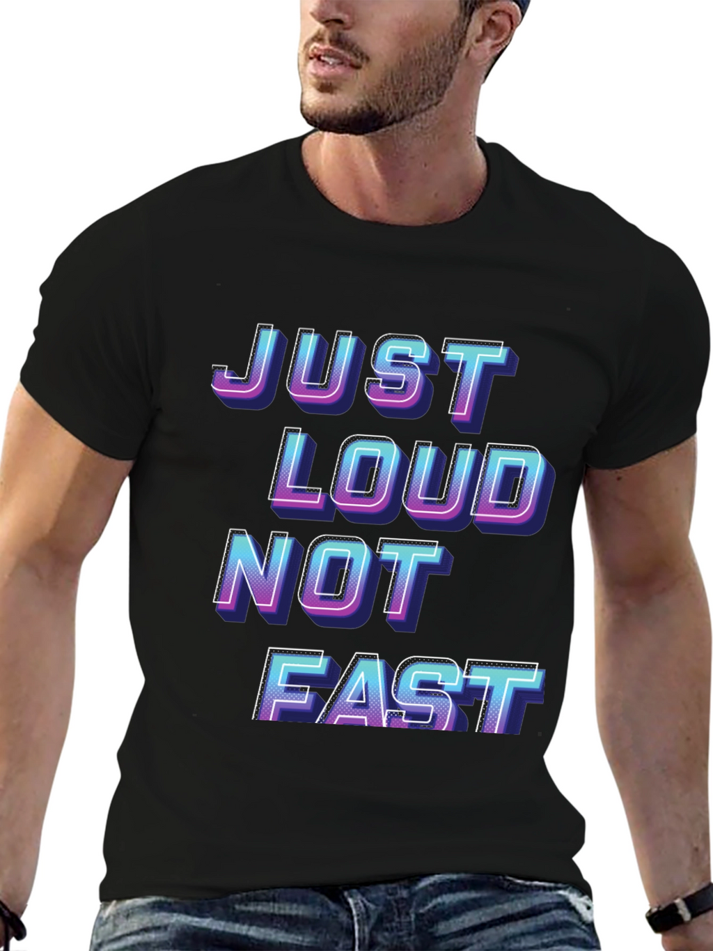 Just Loud Not Fast Graphic Tee - Black