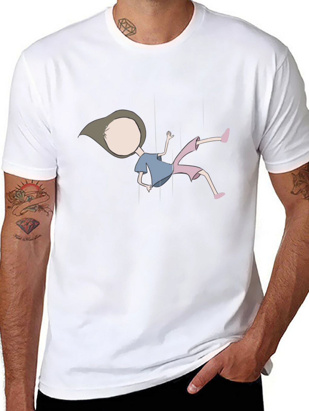 Black T-Shirt with Puppet Design