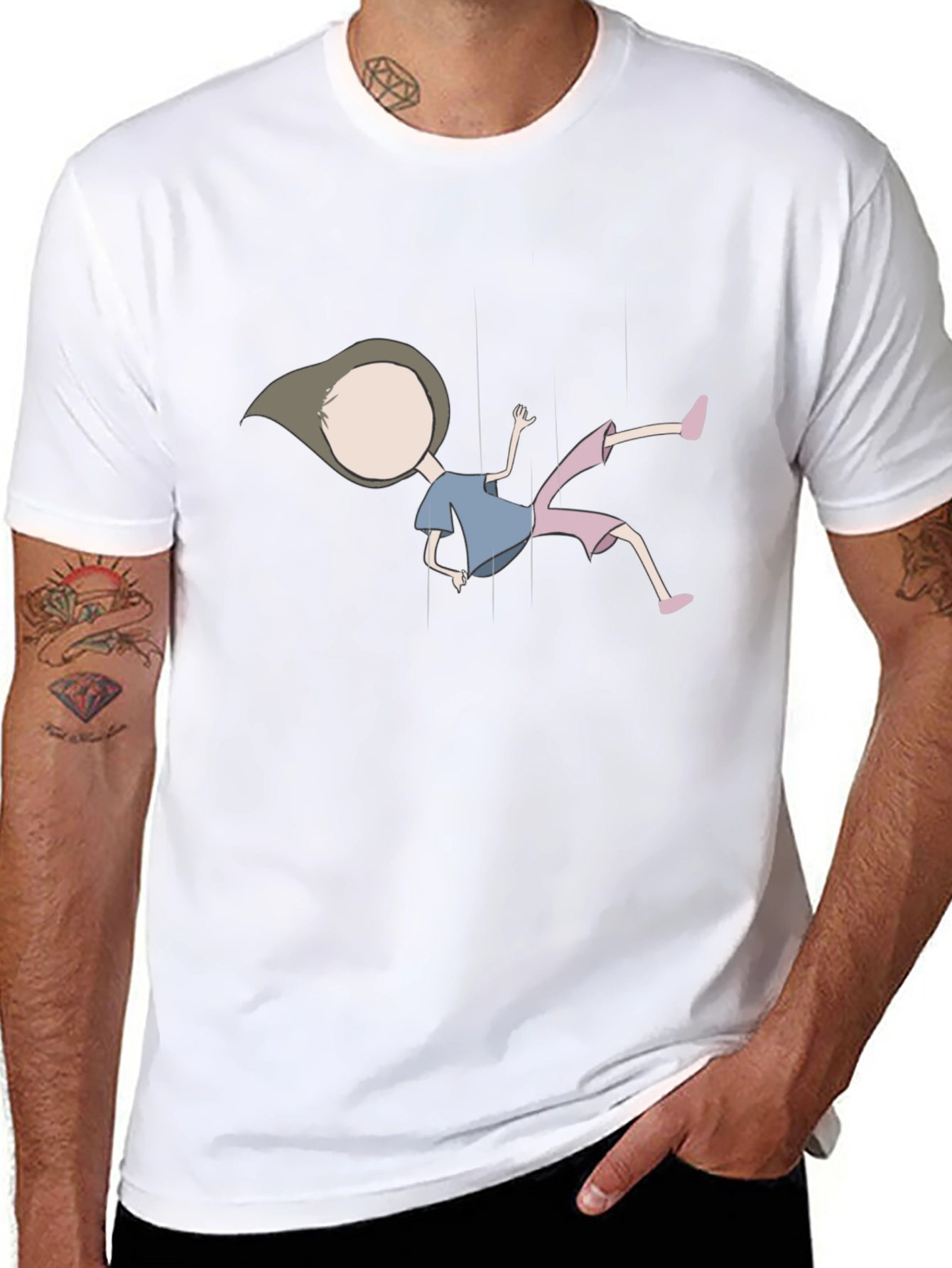 Black T-Shirt with Puppet Design