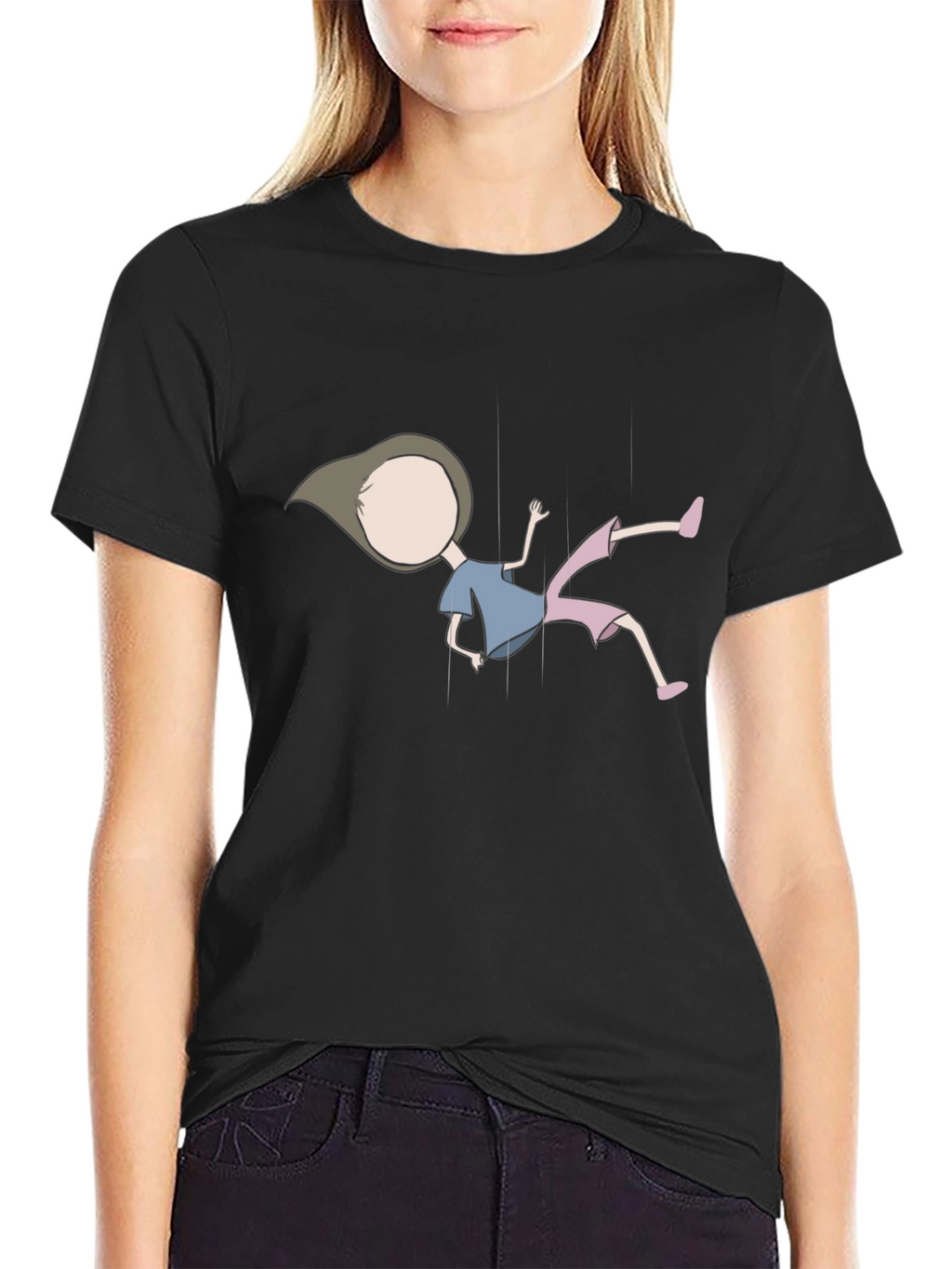 Black T-Shirt with Puppet Design