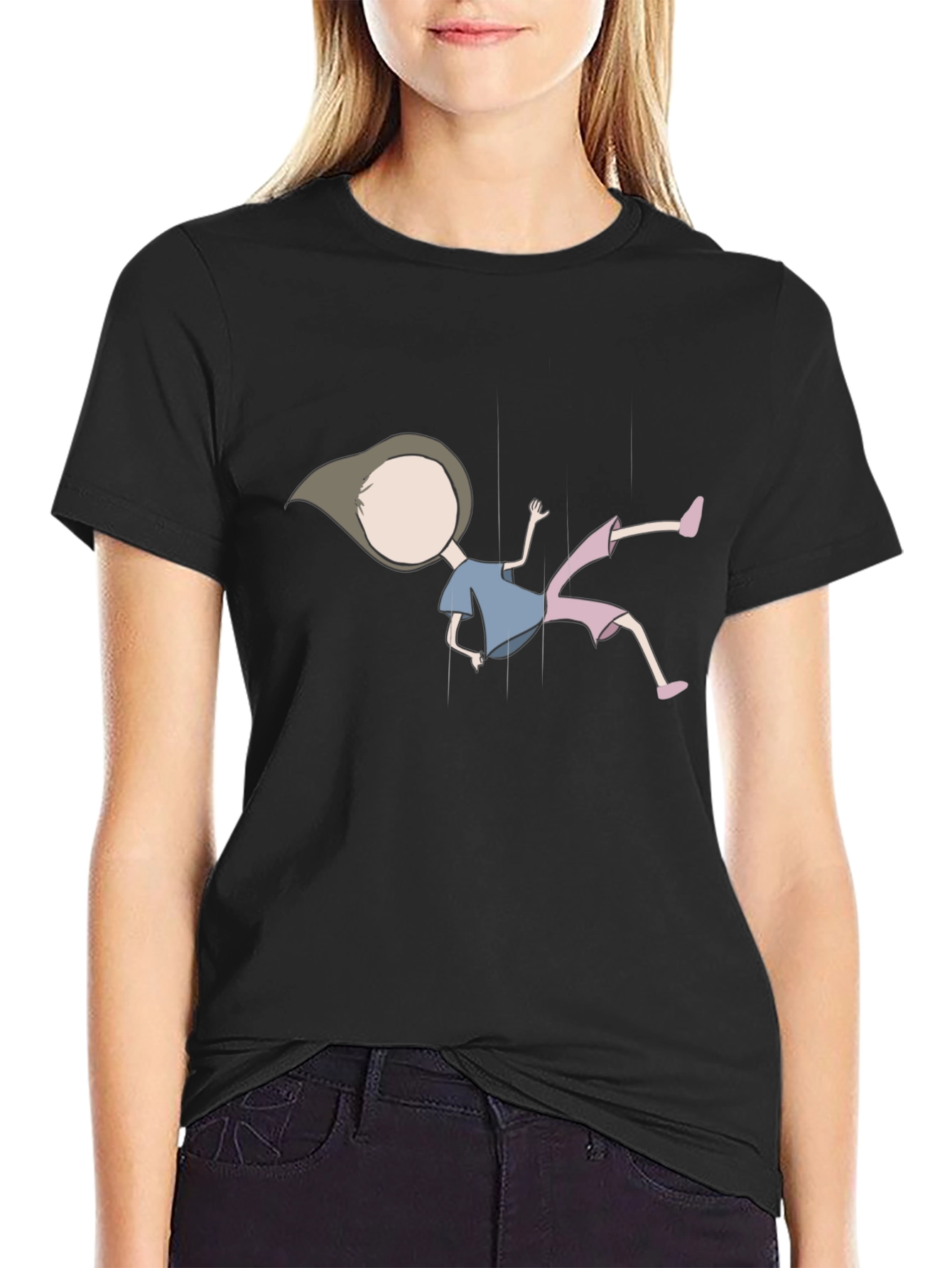 Black T-Shirt with Puppet Design