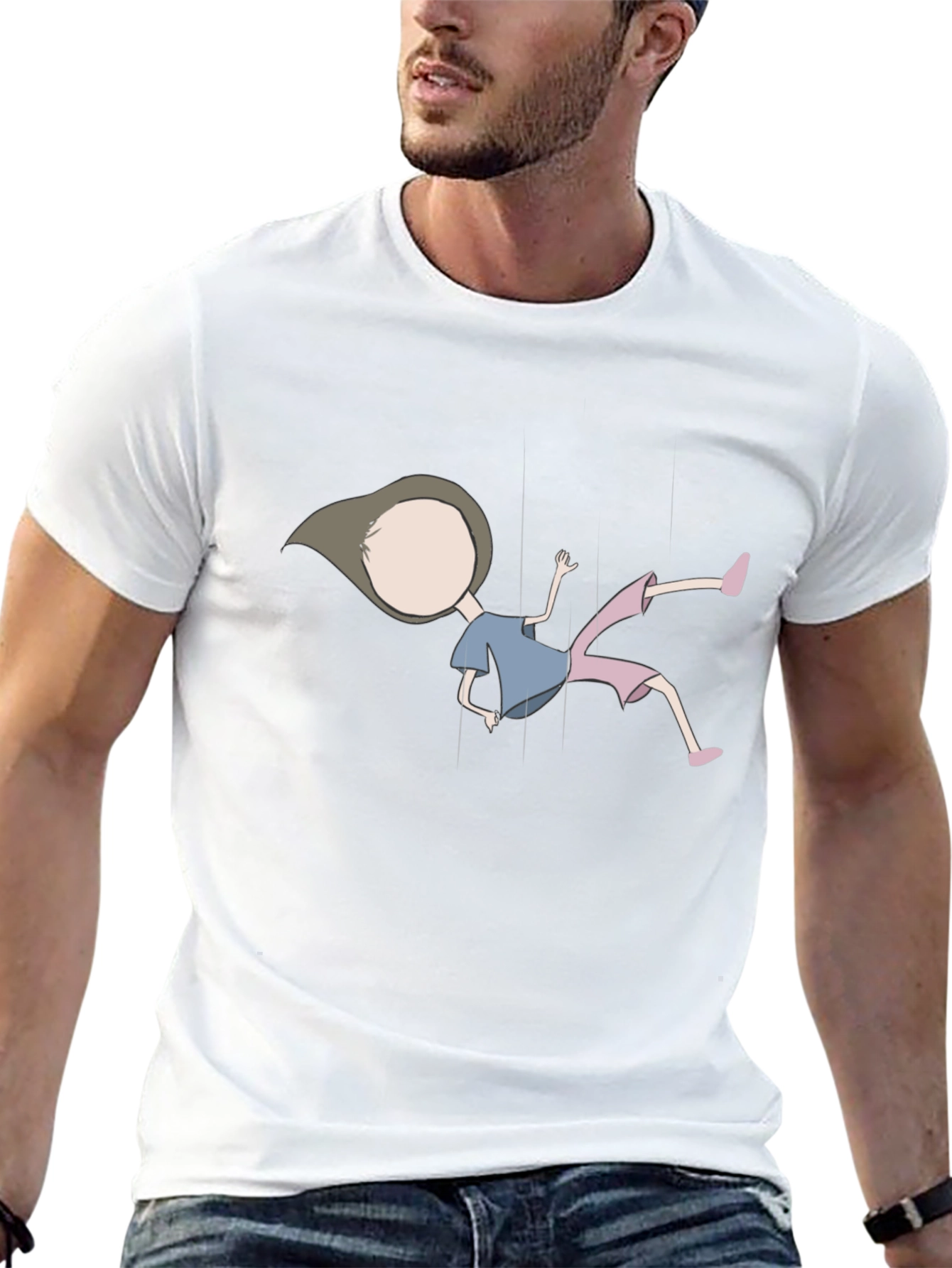 Black T-Shirt with Puppet Design