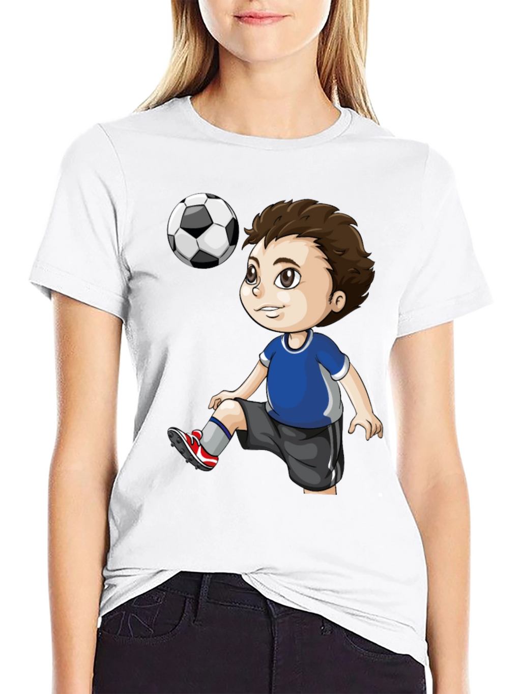 Soccer Kid Graphic T-Shirt - Black Cotton Tee