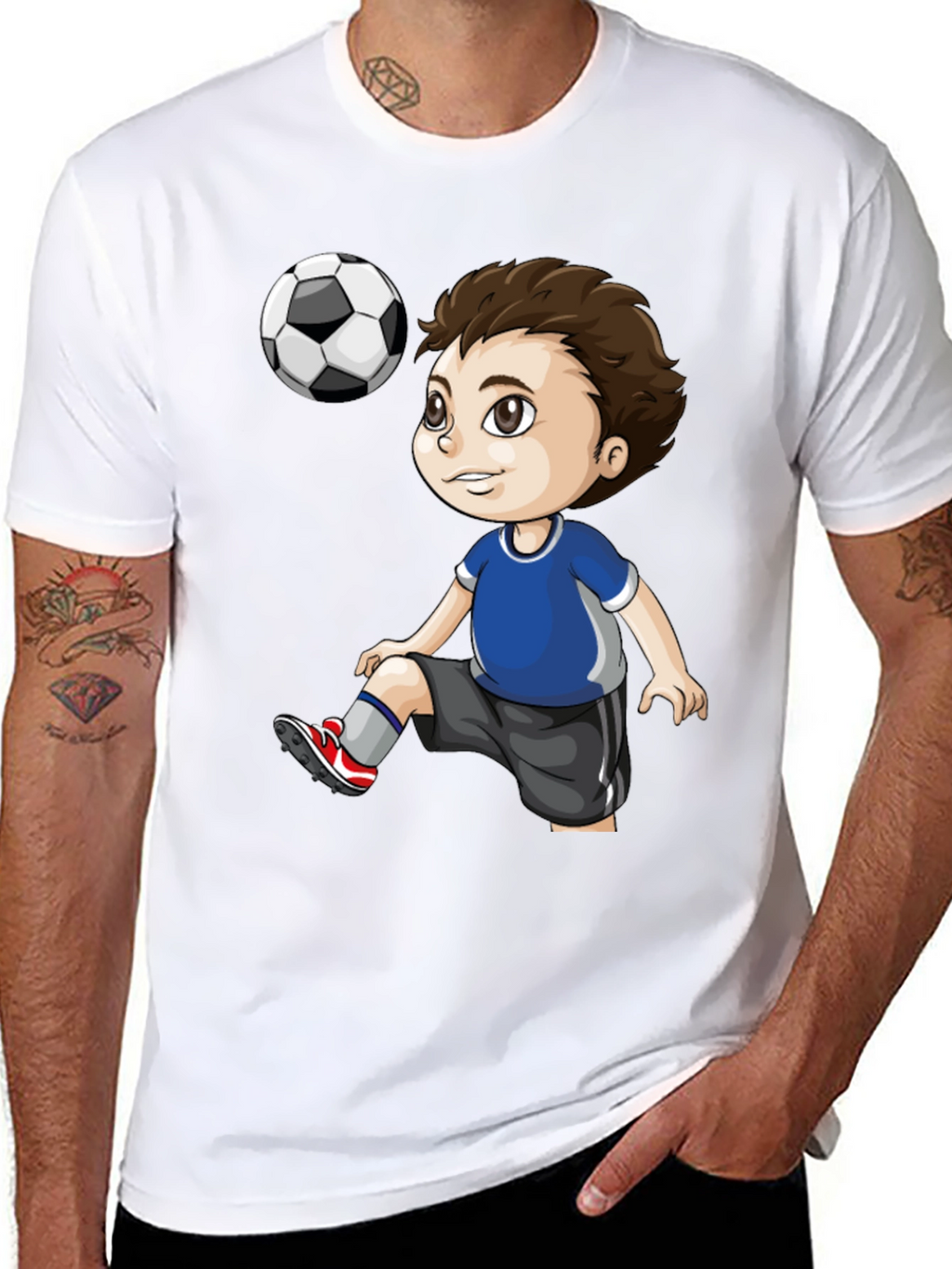 Soccer Kid Graphic T-Shirt - Black Cotton Tee