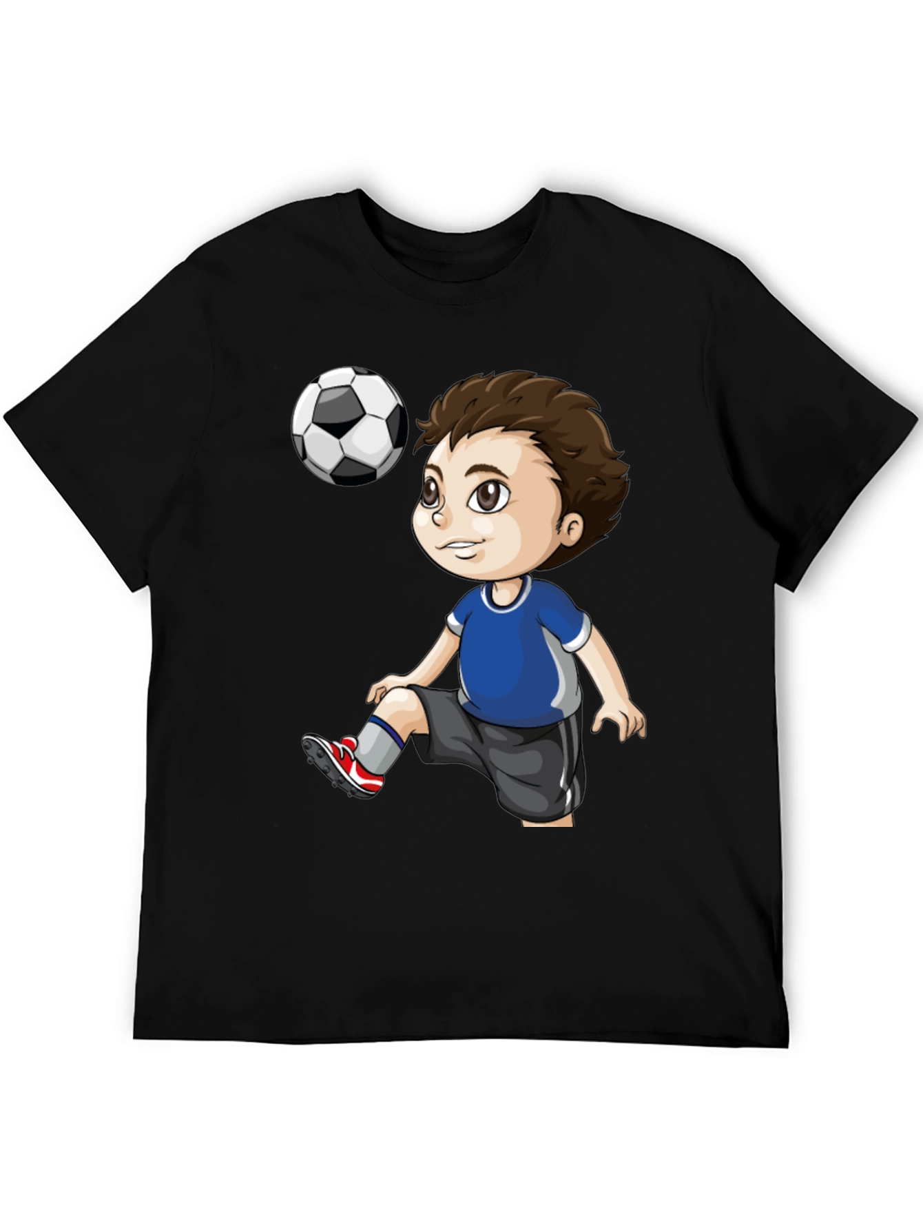 Soccer Kid Graphic T-Shirt - Black Cotton Tee