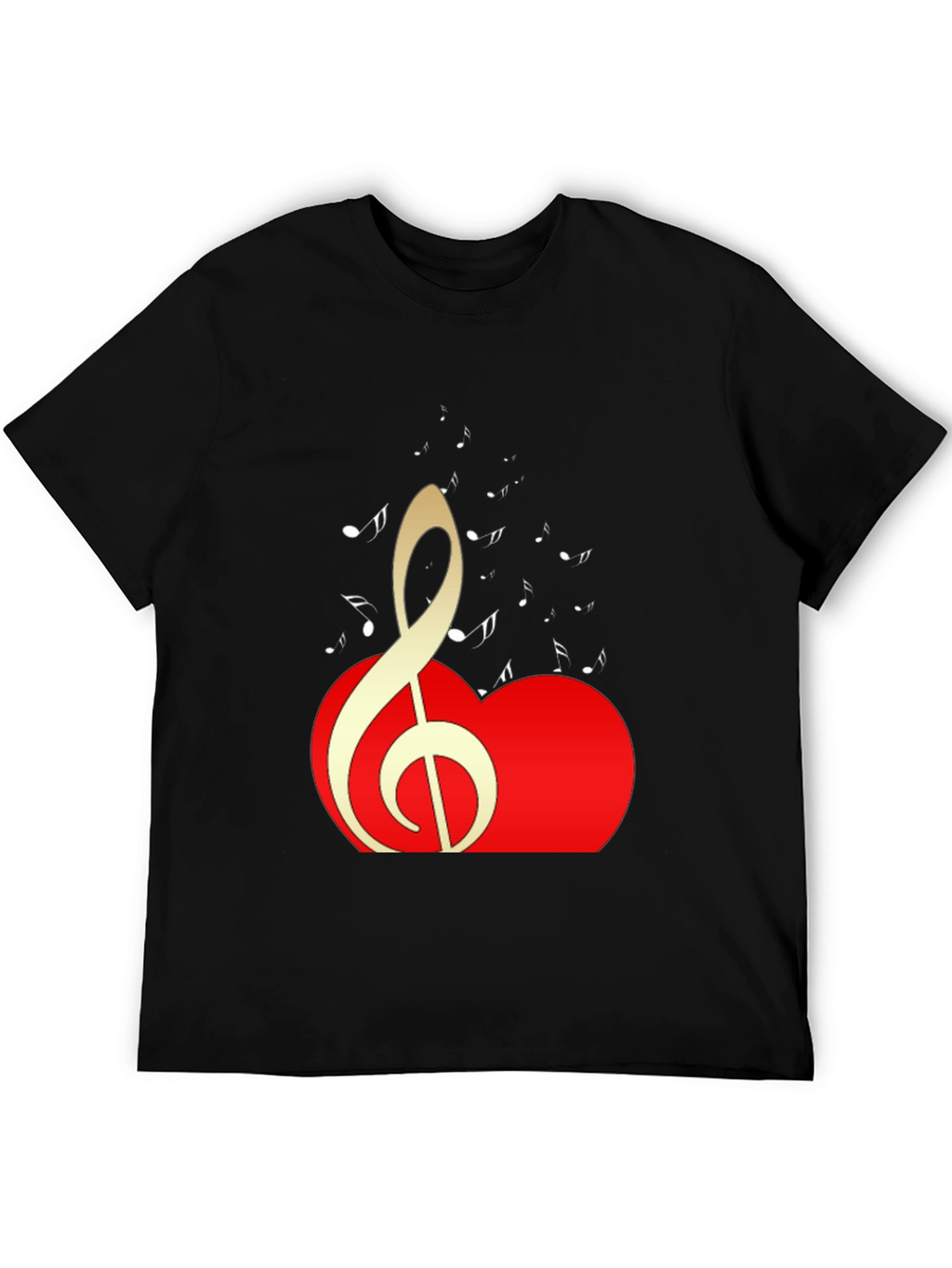 Musical Heartbeat Black T-Shirt