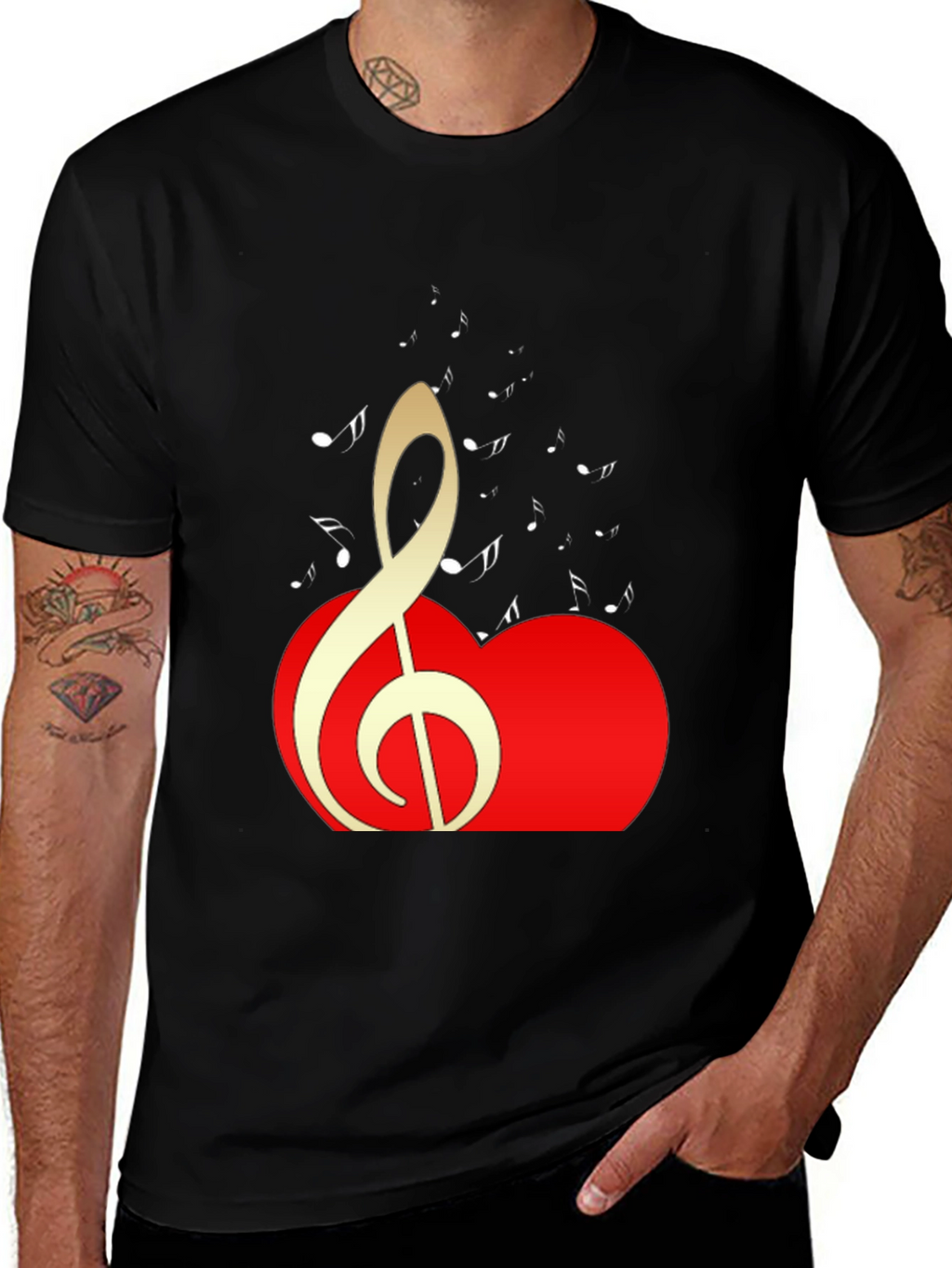 Musical Heartbeat Black T-Shirt