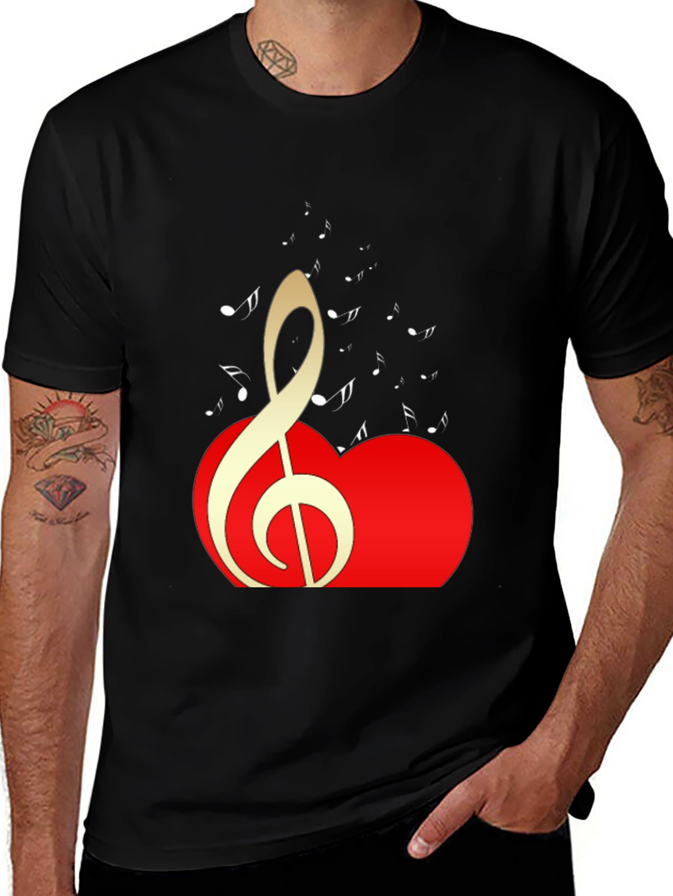 Musical Heartbeat Black T-Shirt