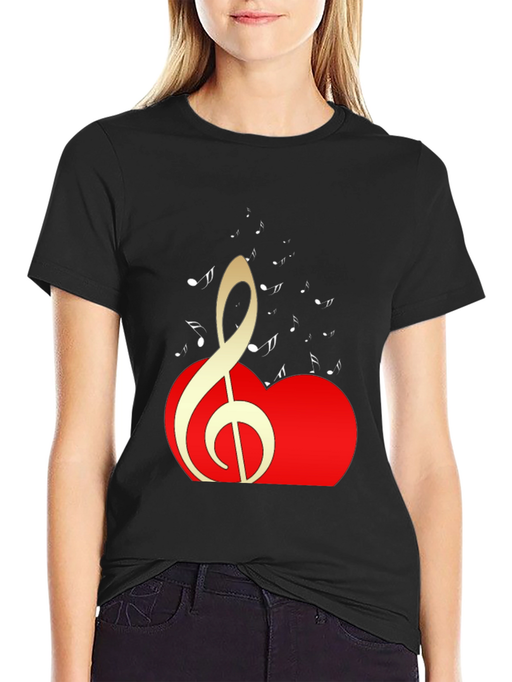 Musical Heartbeat Black T-Shirt