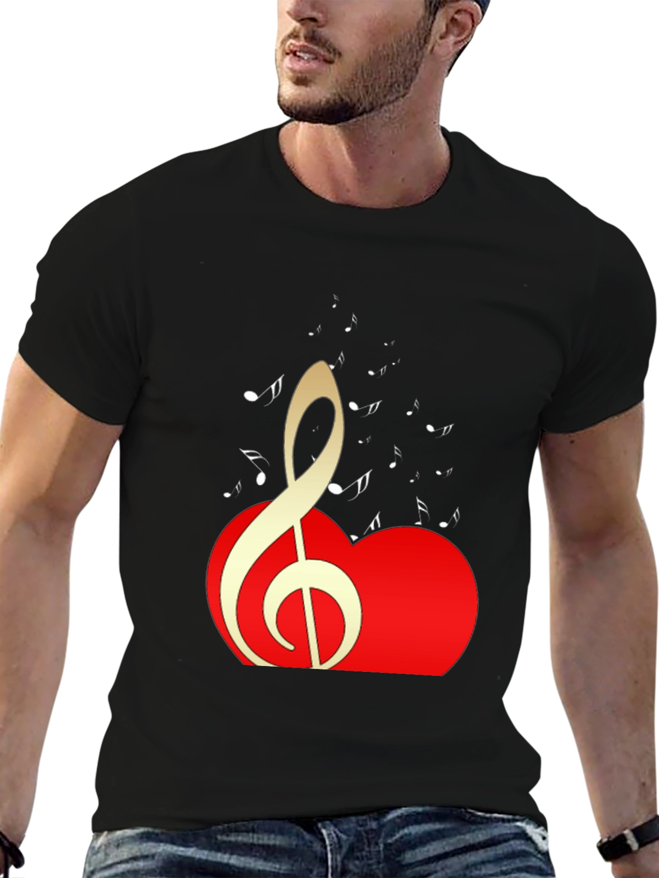 Musical Heartbeat Black T-Shirt