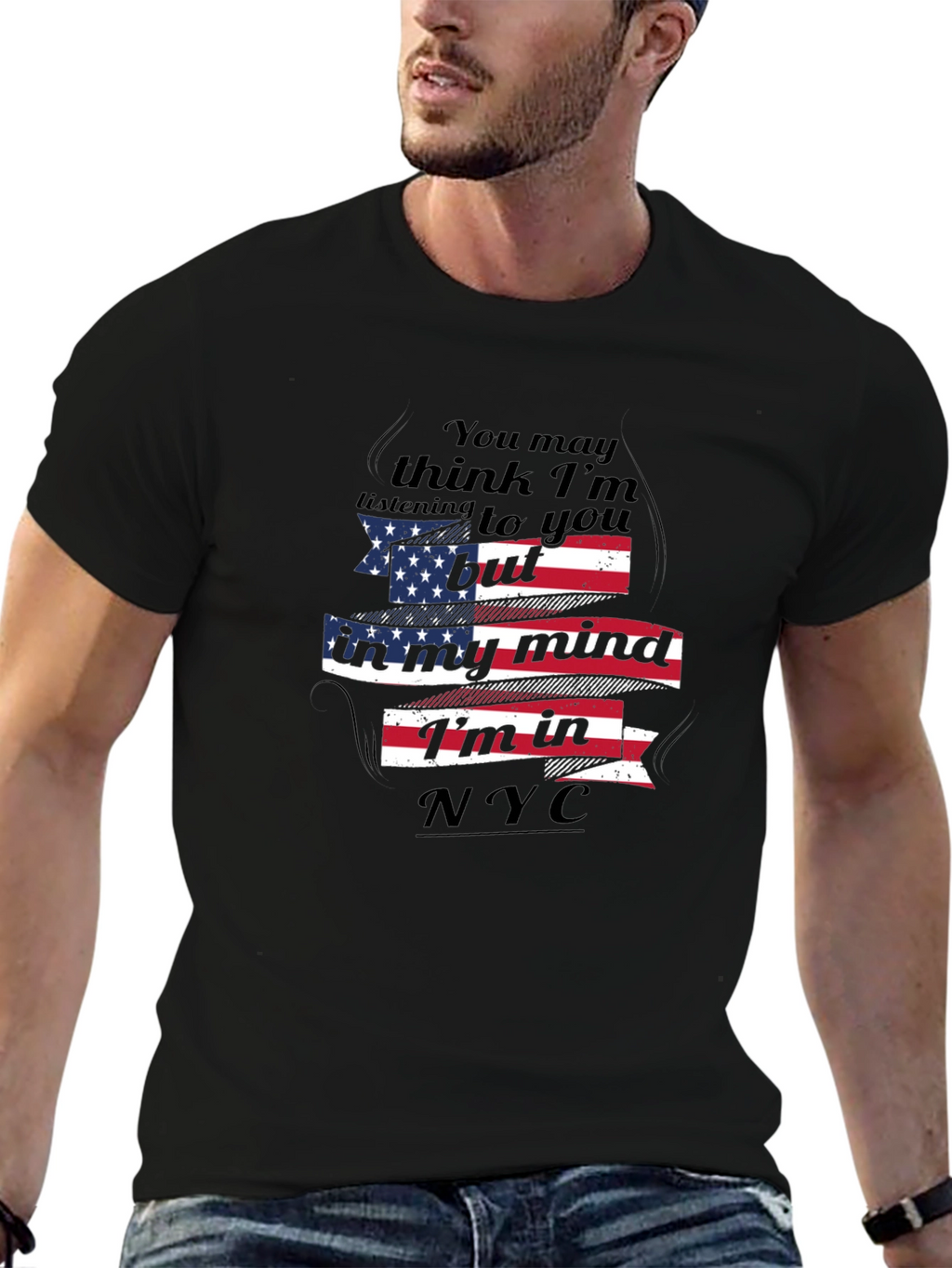 NYC Mind T-Shirt: American Flag Design Patriotic Tee