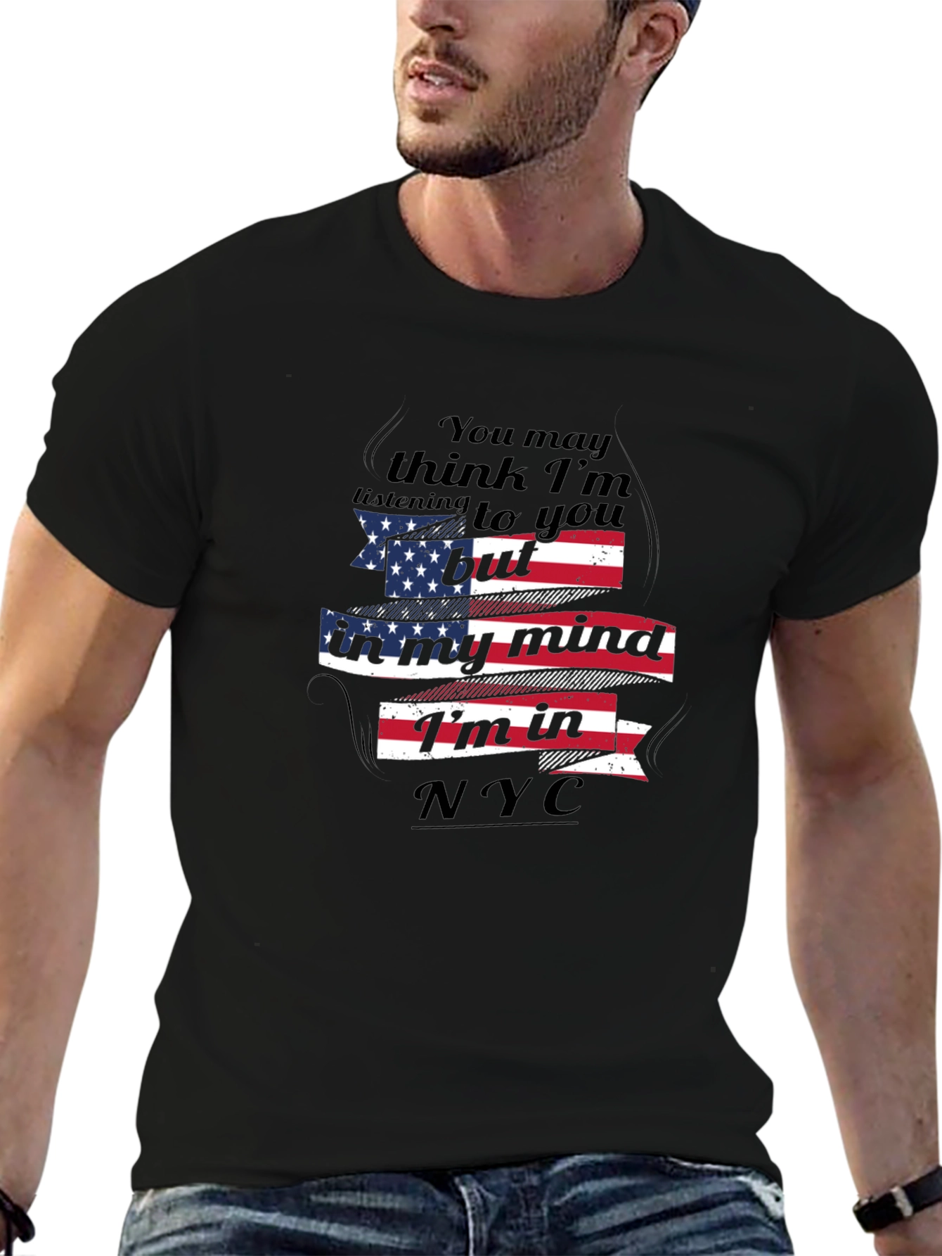 NYC Mind T-Shirt: American Flag Design Patriotic Tee