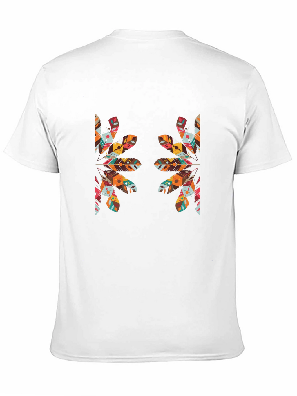 Tribal Feather Print Black T-Shirt
