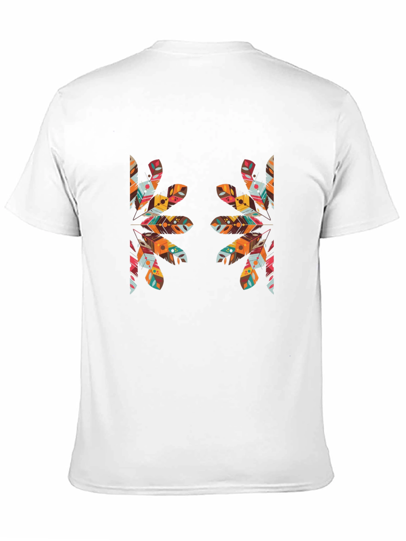 Tribal Feather Print Black T-Shirt