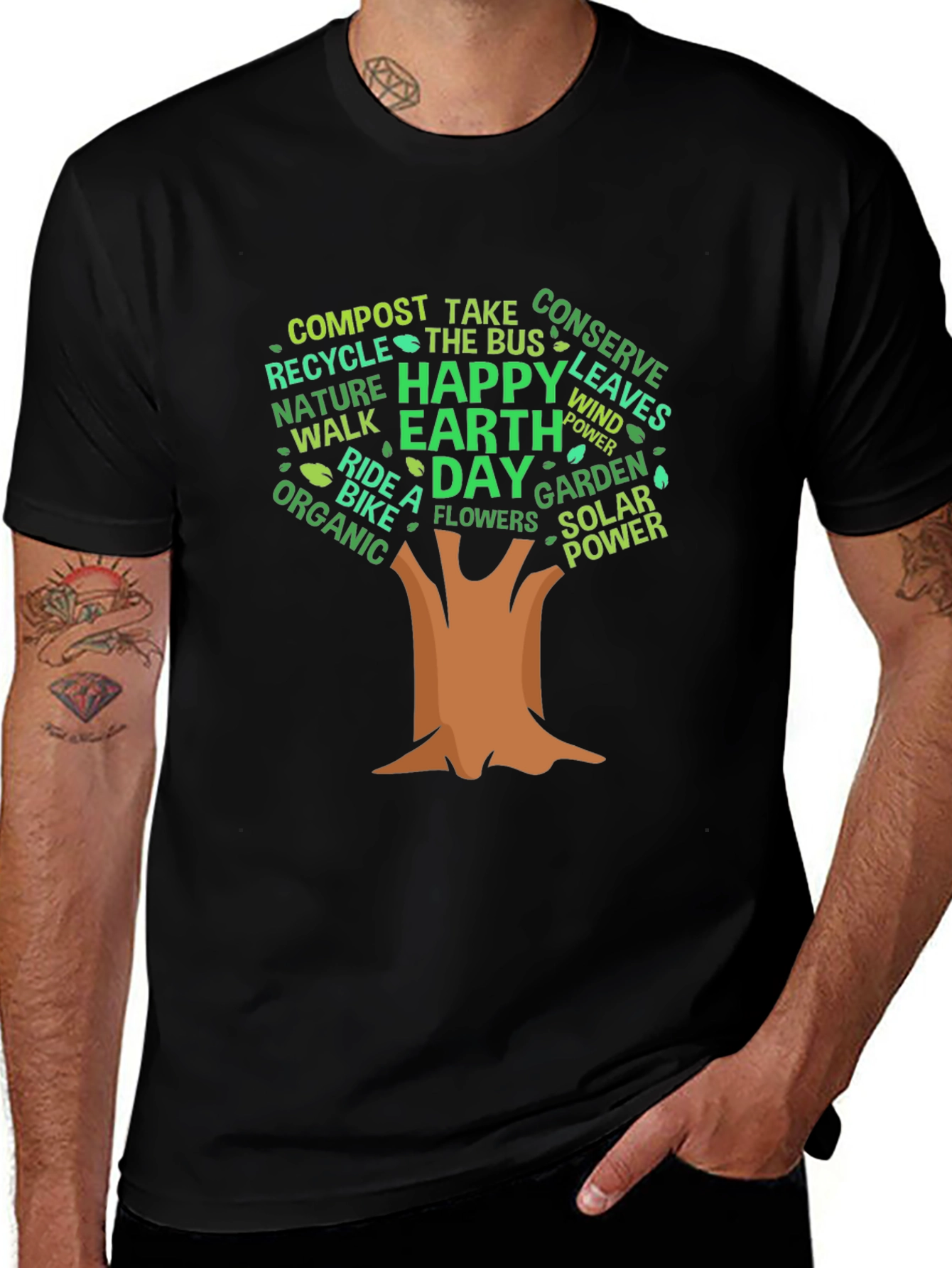 Eco-Friendly Earth Day Tree Graphic Tee