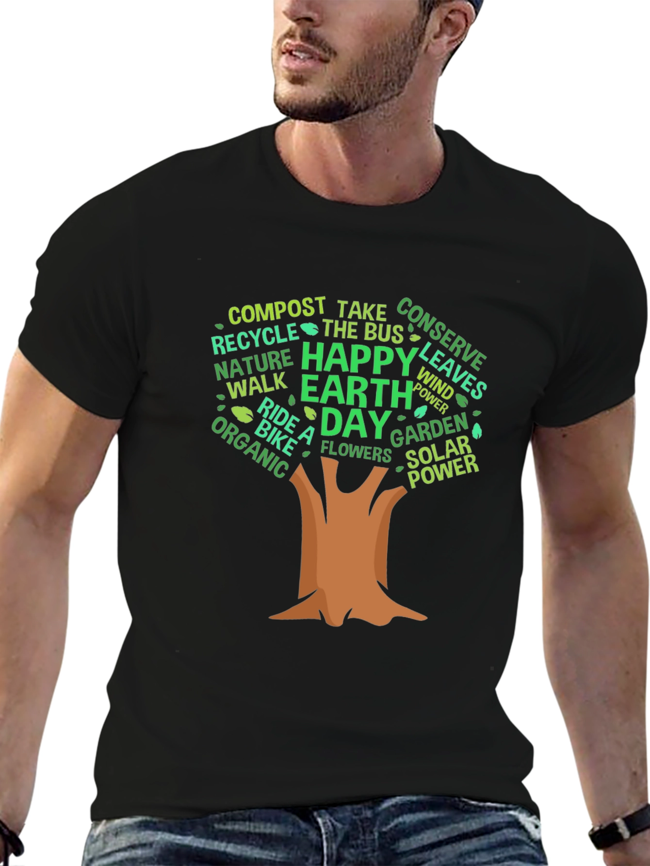 Eco-Friendly Earth Day Tree Graphic Tee