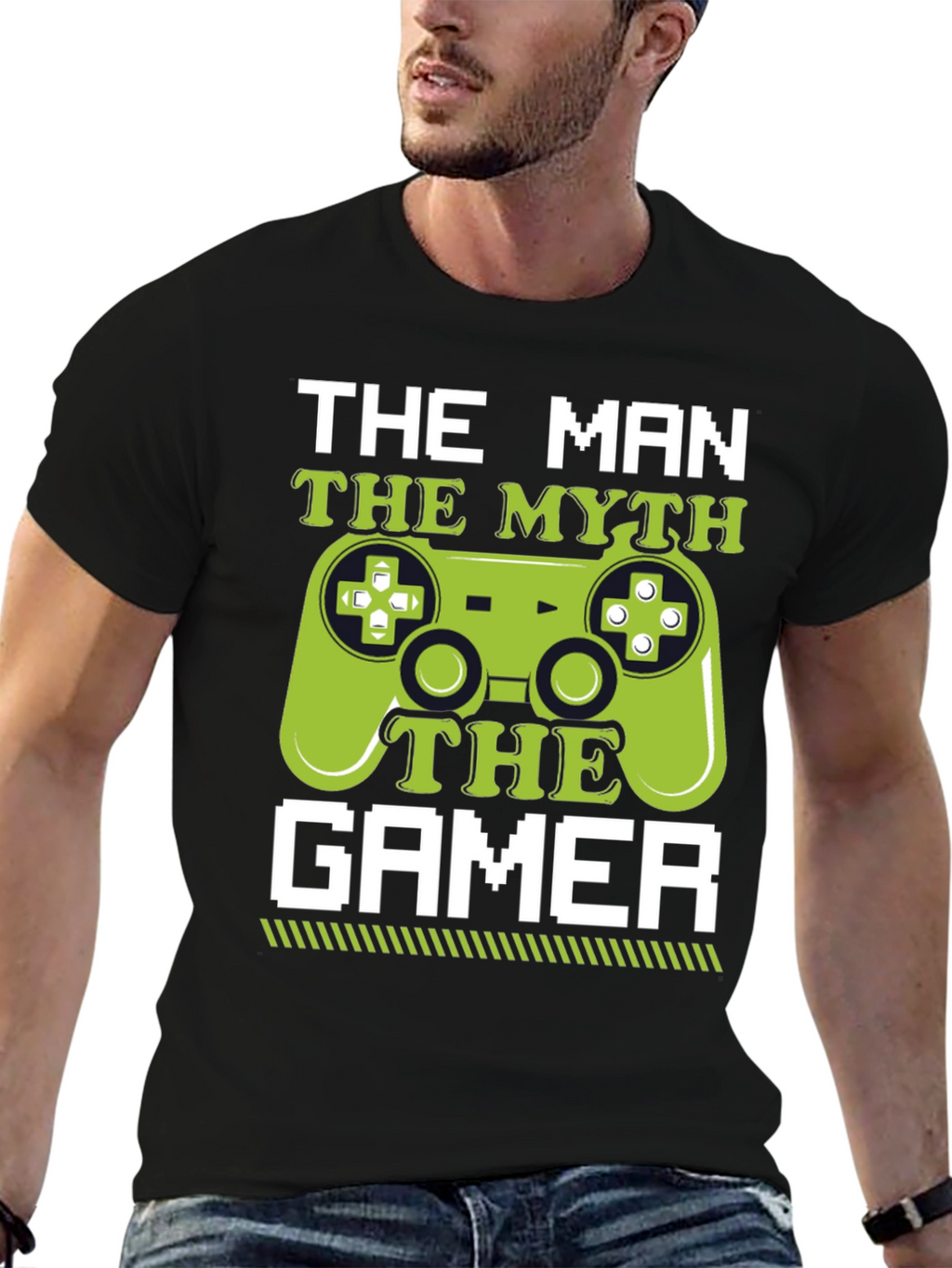 The Man The Myth The Gamer Black T-Shirt