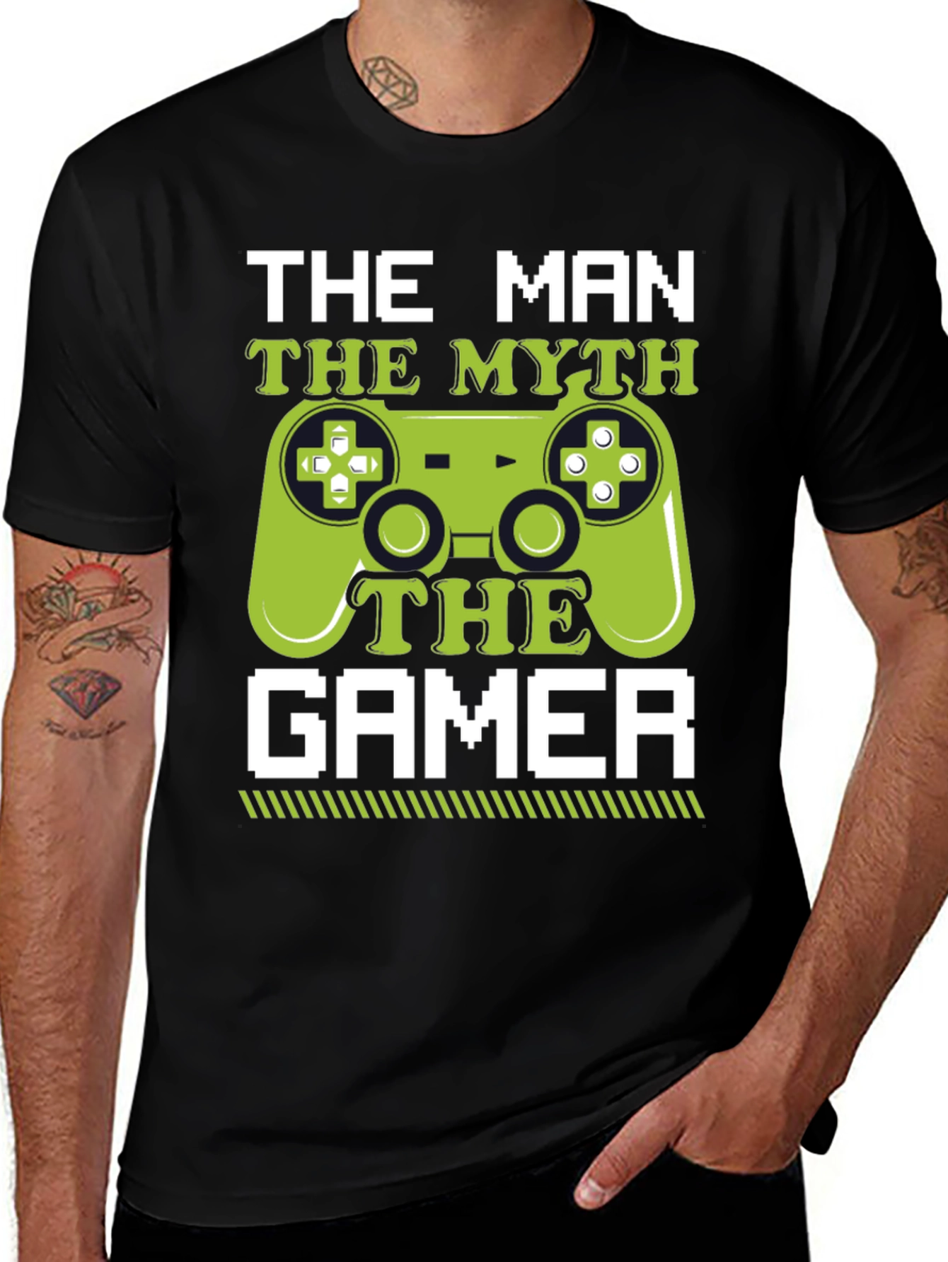 The Man The Myth The Gamer Black T-Shirt