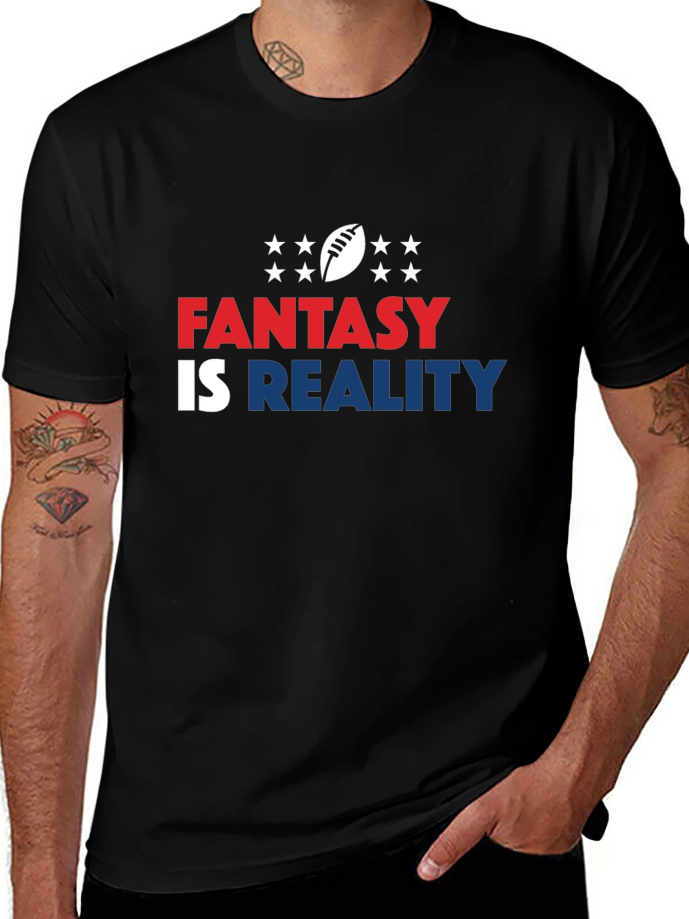 Fantasy Is Reality T-Shirt Football Design