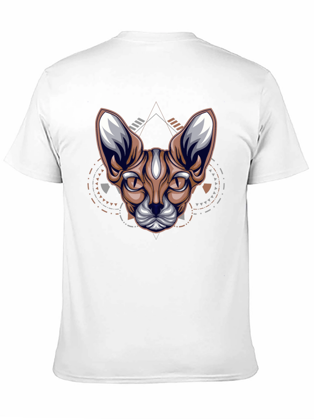 Geometric Cat Graphic Tee - Cool Streetwear